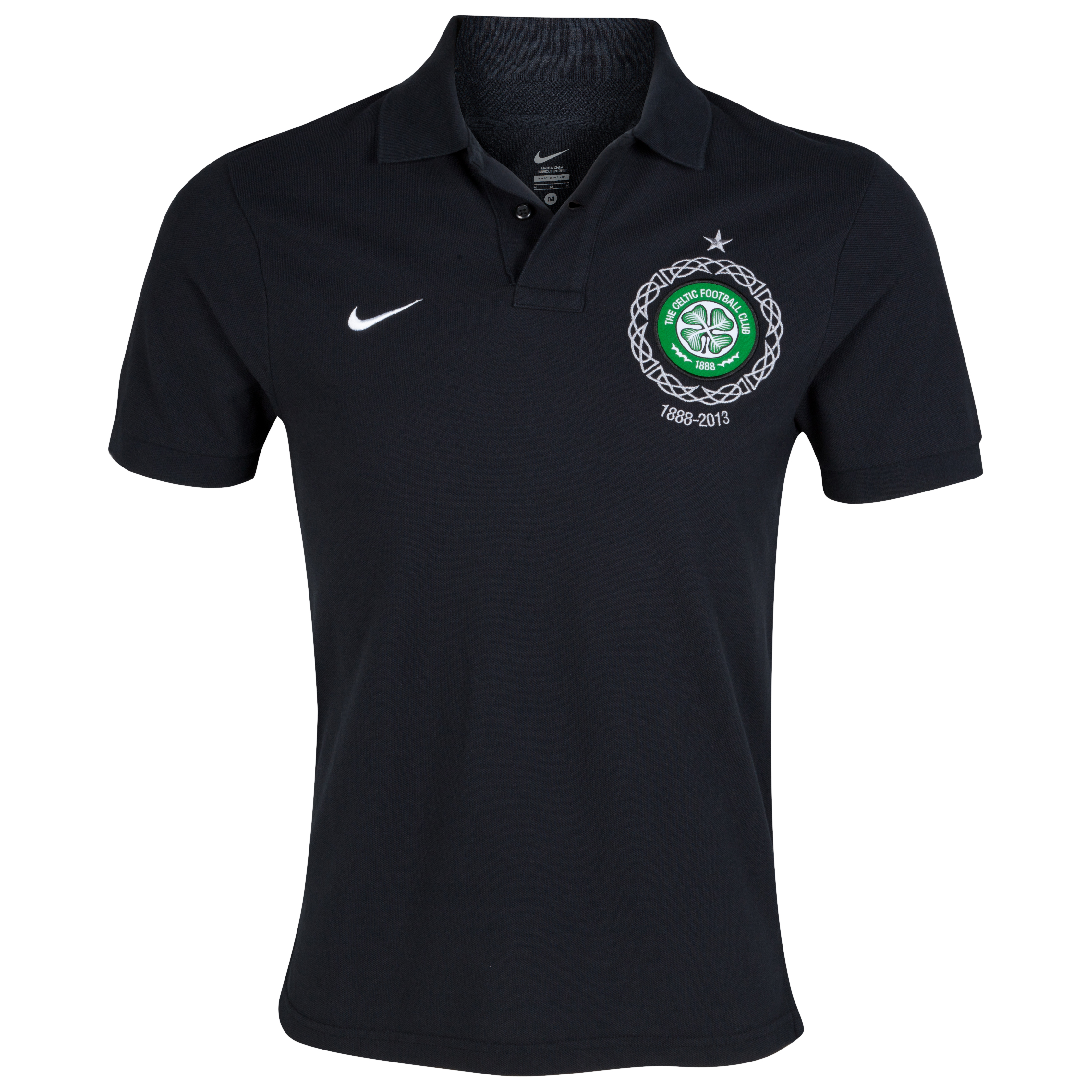 Celtic Authentic Short Sleeve Grand Slam Polo - Black/Victory Green/White/White