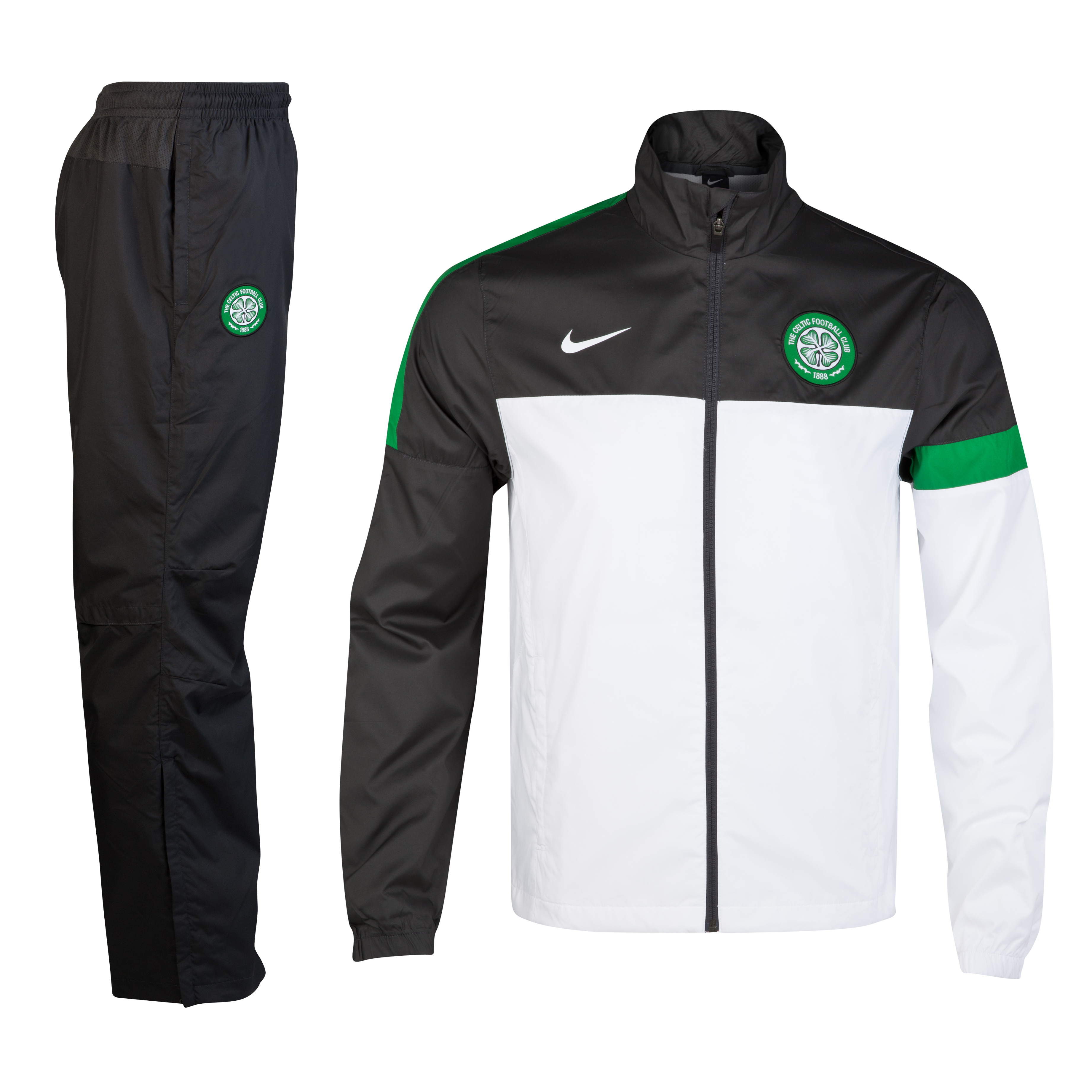 Celtic Sideline Woven Warm Up Tracksuit - White/Anthracite/Victory Green/White - Youths