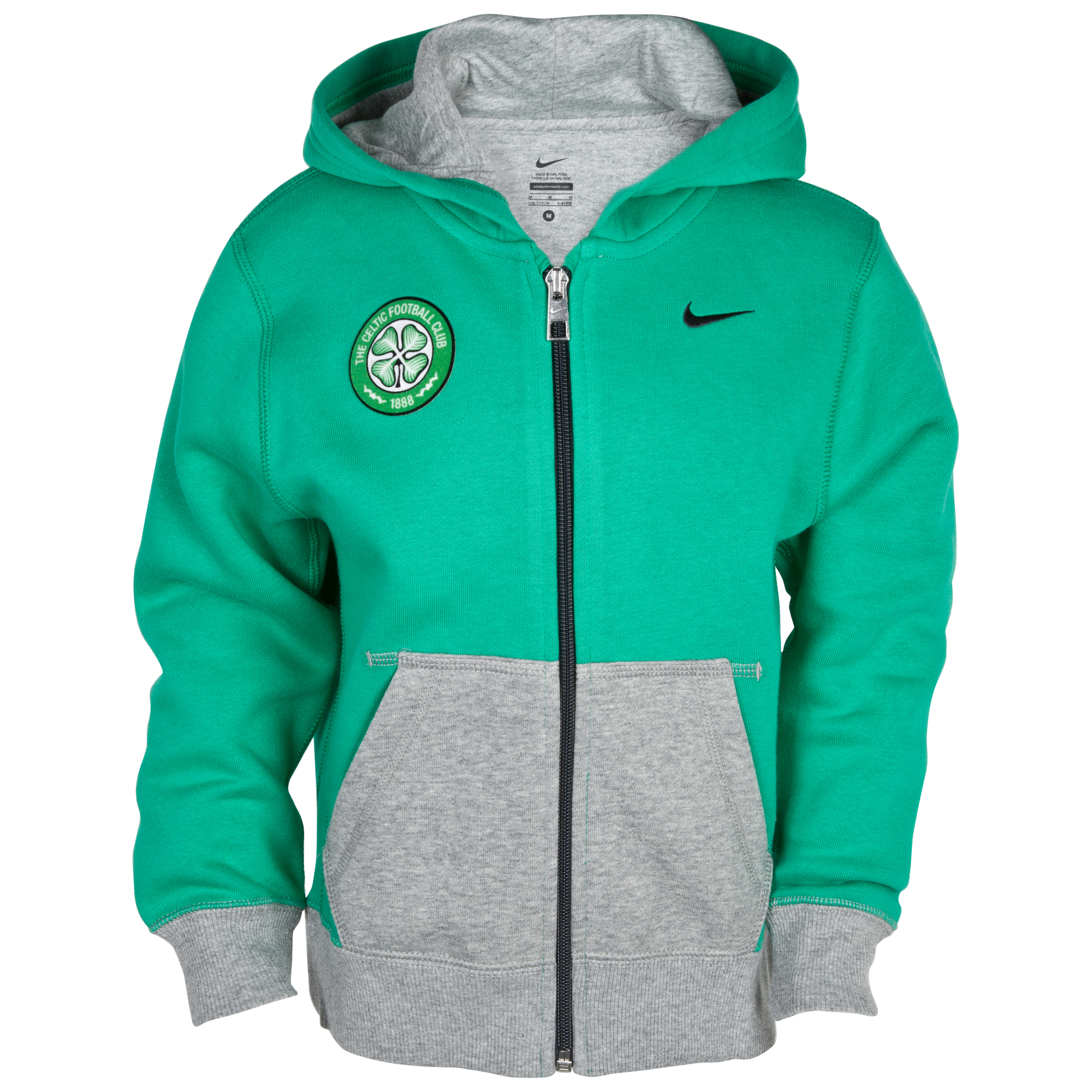 Celtic Score Full Zip Hoodie - Stadium Green/Dark Grey Heather/Anthracite - Little Boys