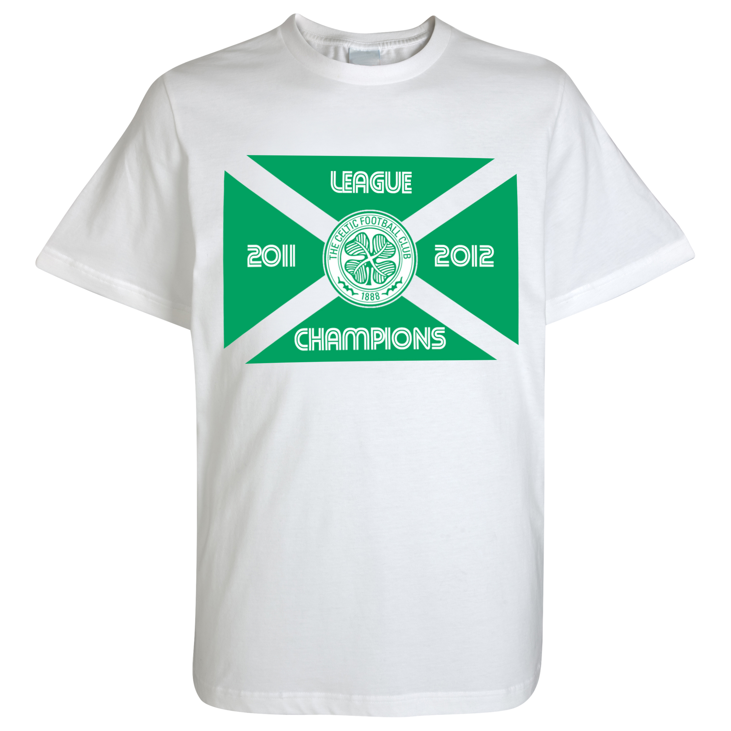Celtic 2012 Champions Flag T-Shirt - White - Boys