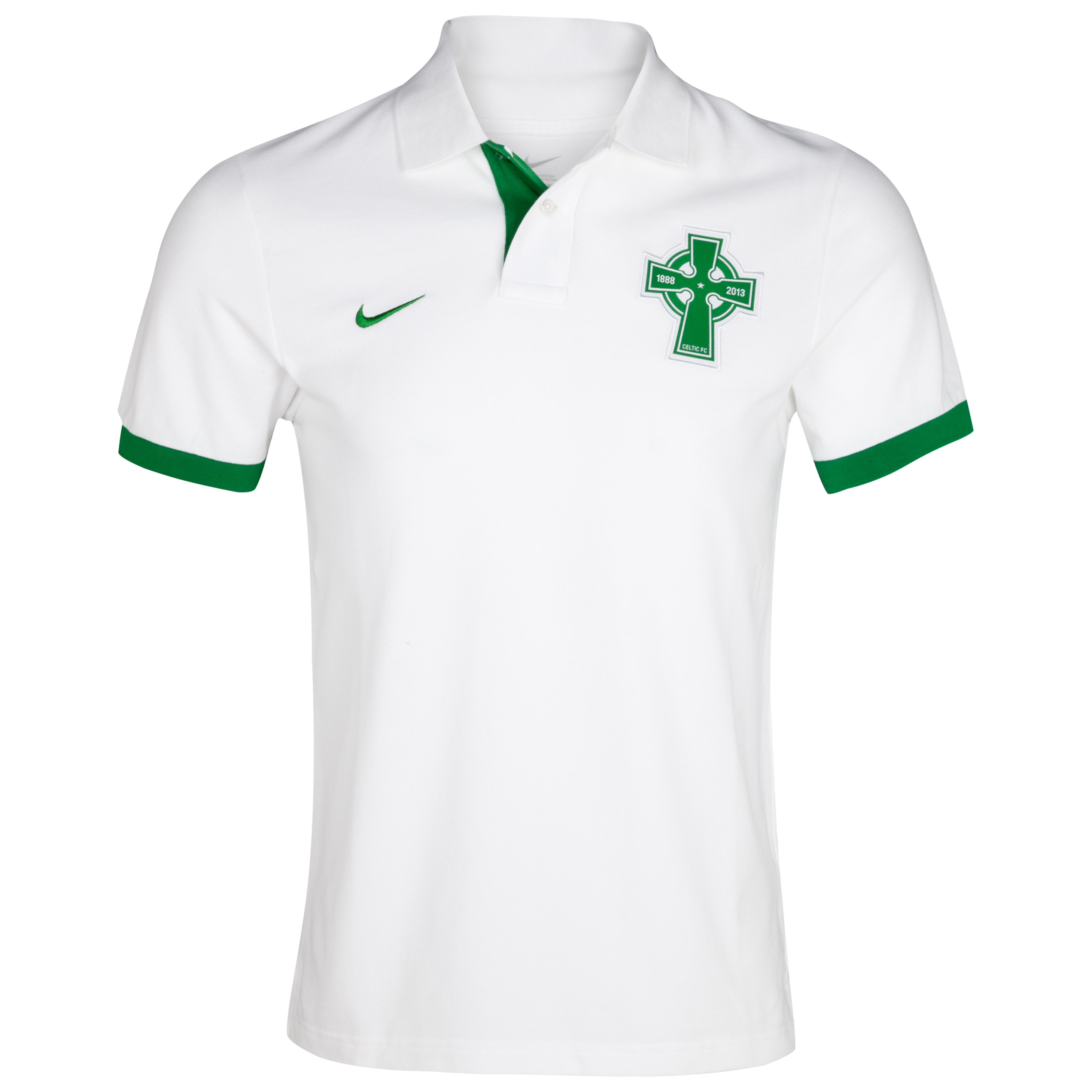 Celtic Authentic Grand Slam Polo - White/Victory Green/Victory Green