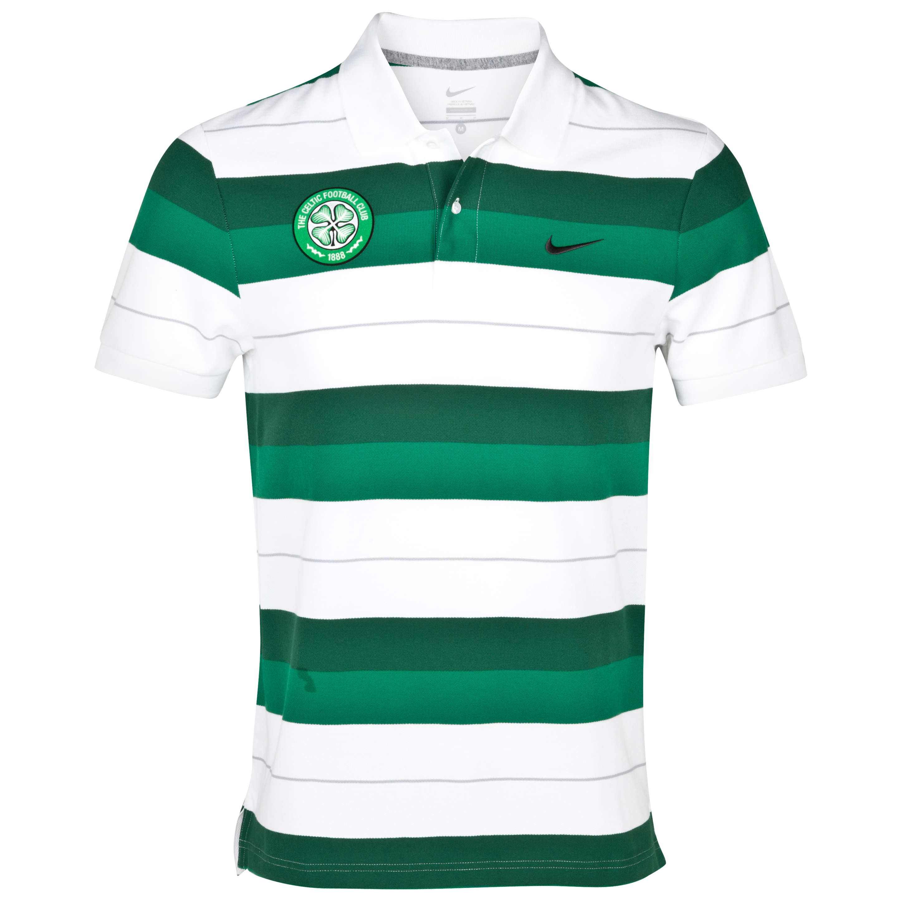 Celtic Classic Stripe Polo - Pine Green/Black