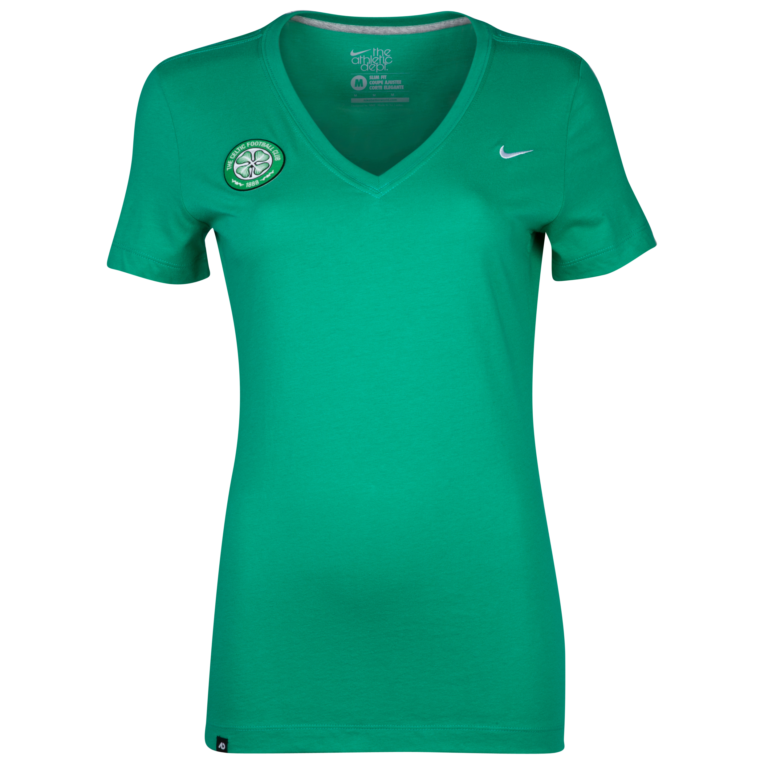 Celtic V Neck T-Shirt - Stadium Green - Womens