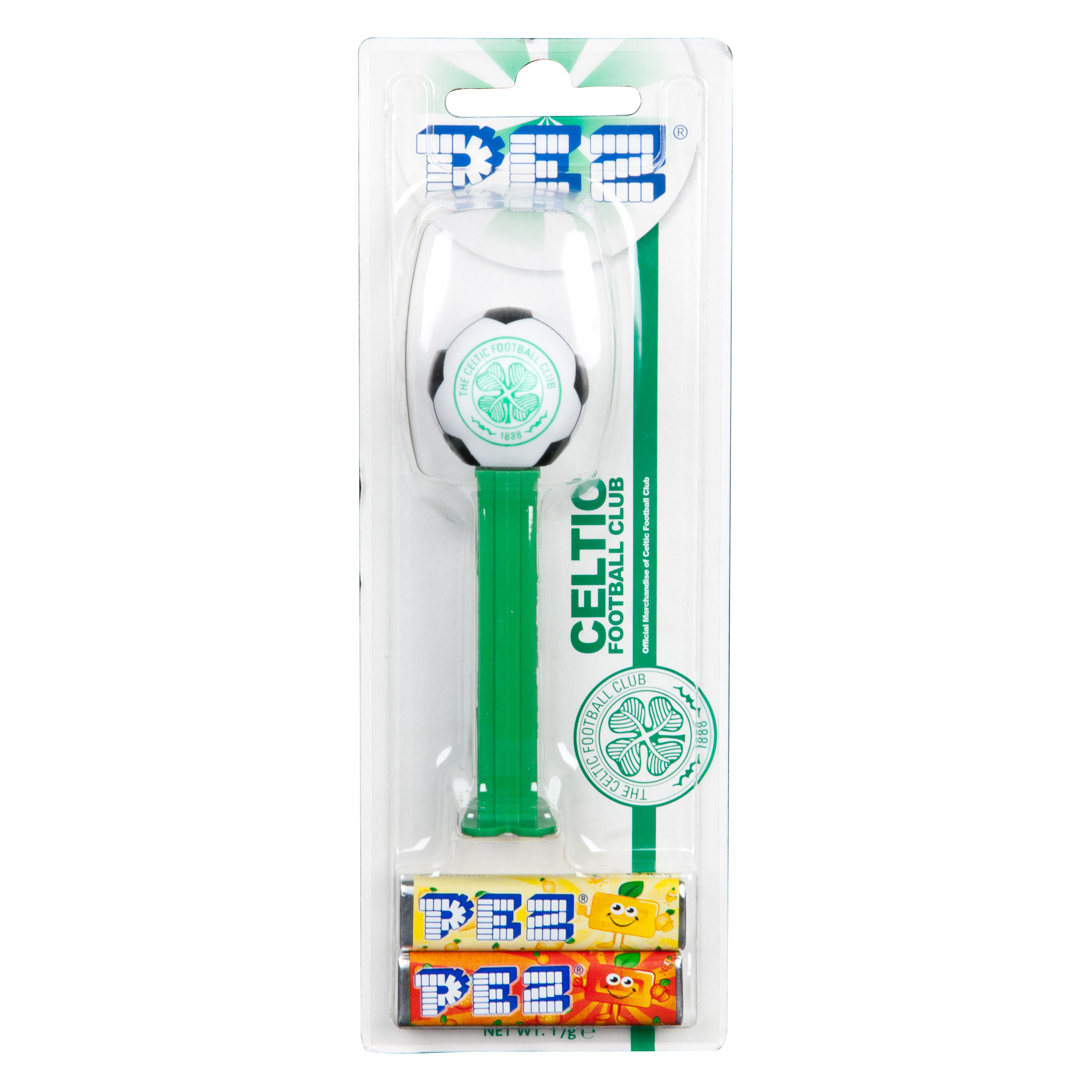 Celtic Football PEZ Dispenser with two candy PEZ refills