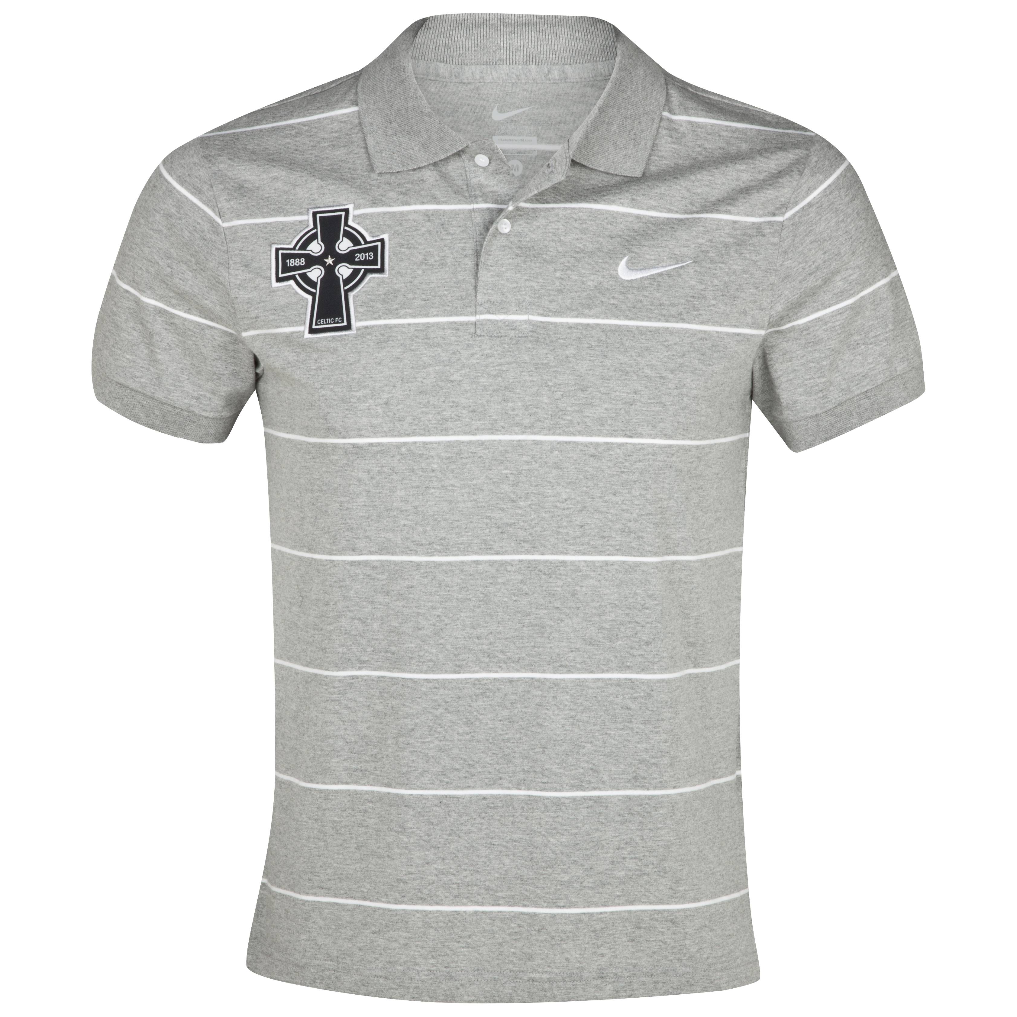 Celtic Stripe Jersey Polo - Dark Grey Heather