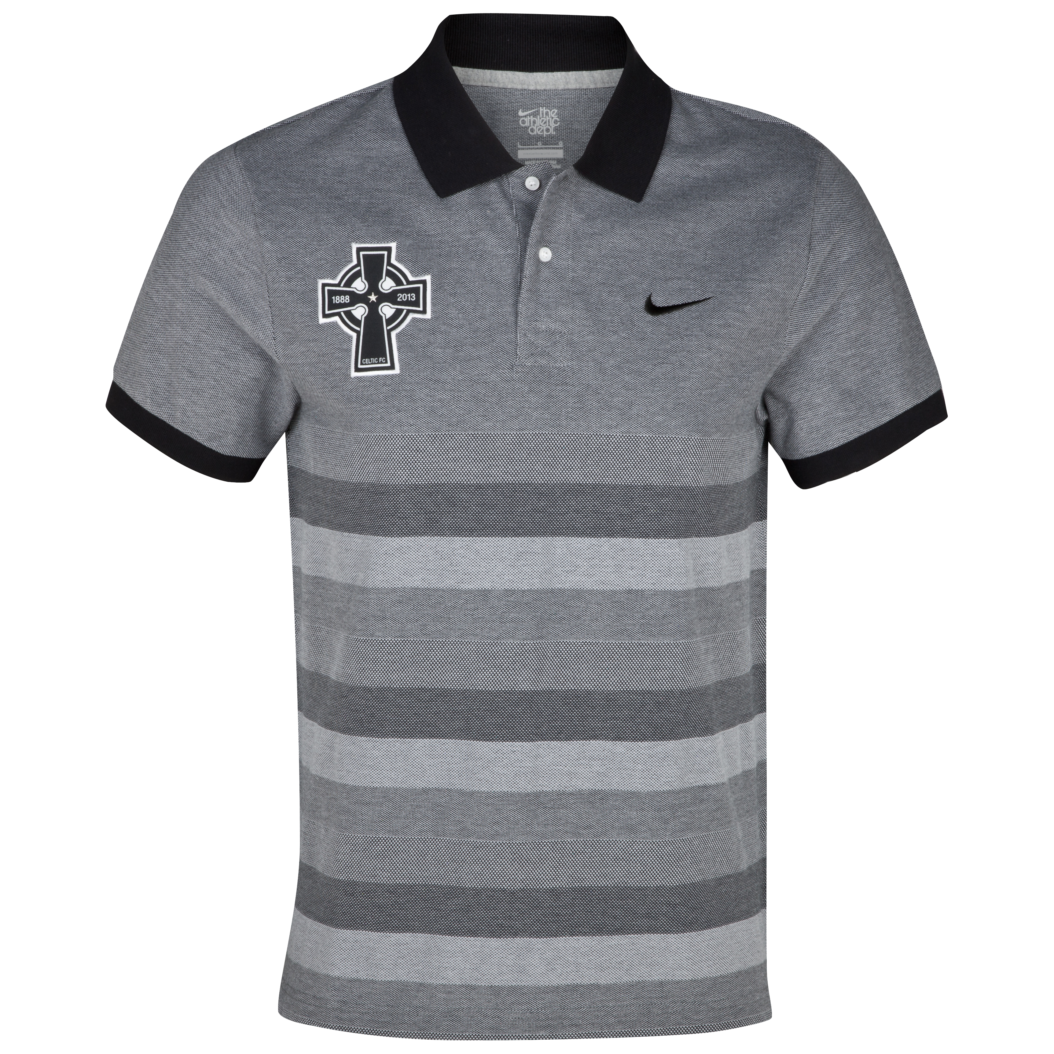 Celtic Engineered Stripe Pique Polo - Black