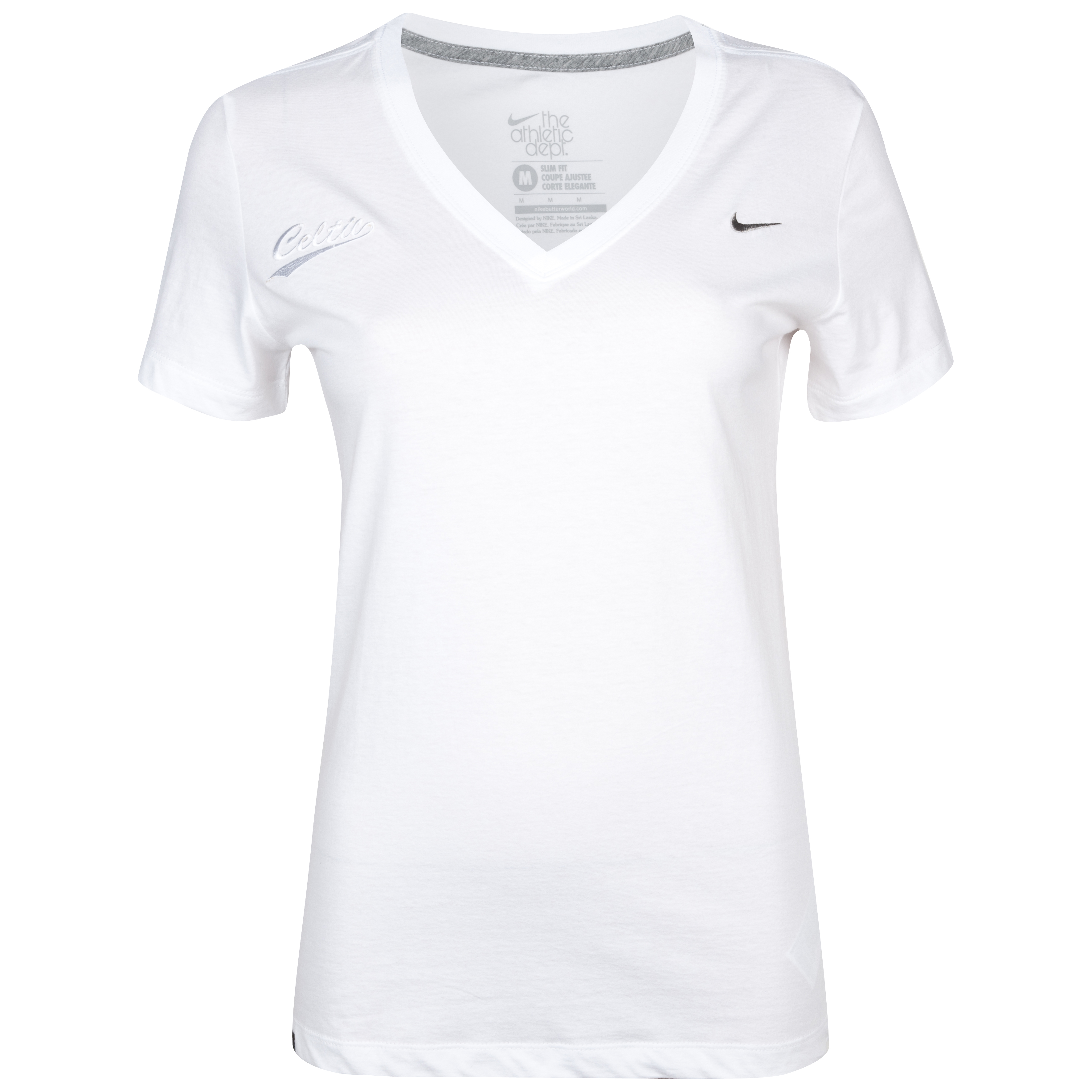Celtic V-Neck T-Shirt - White - Womens