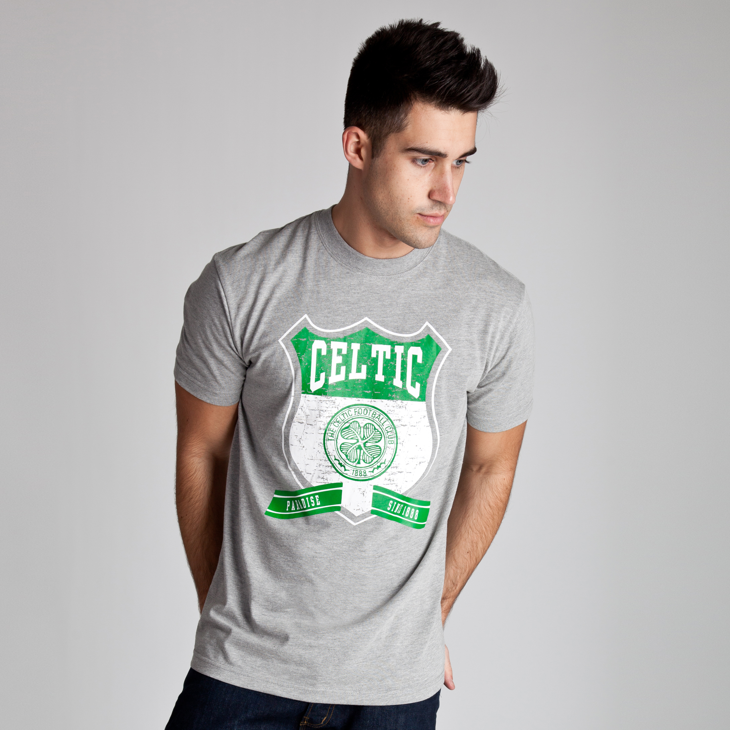 Celtic Essentials Shield Graphic T-Shirt - Grey Marl