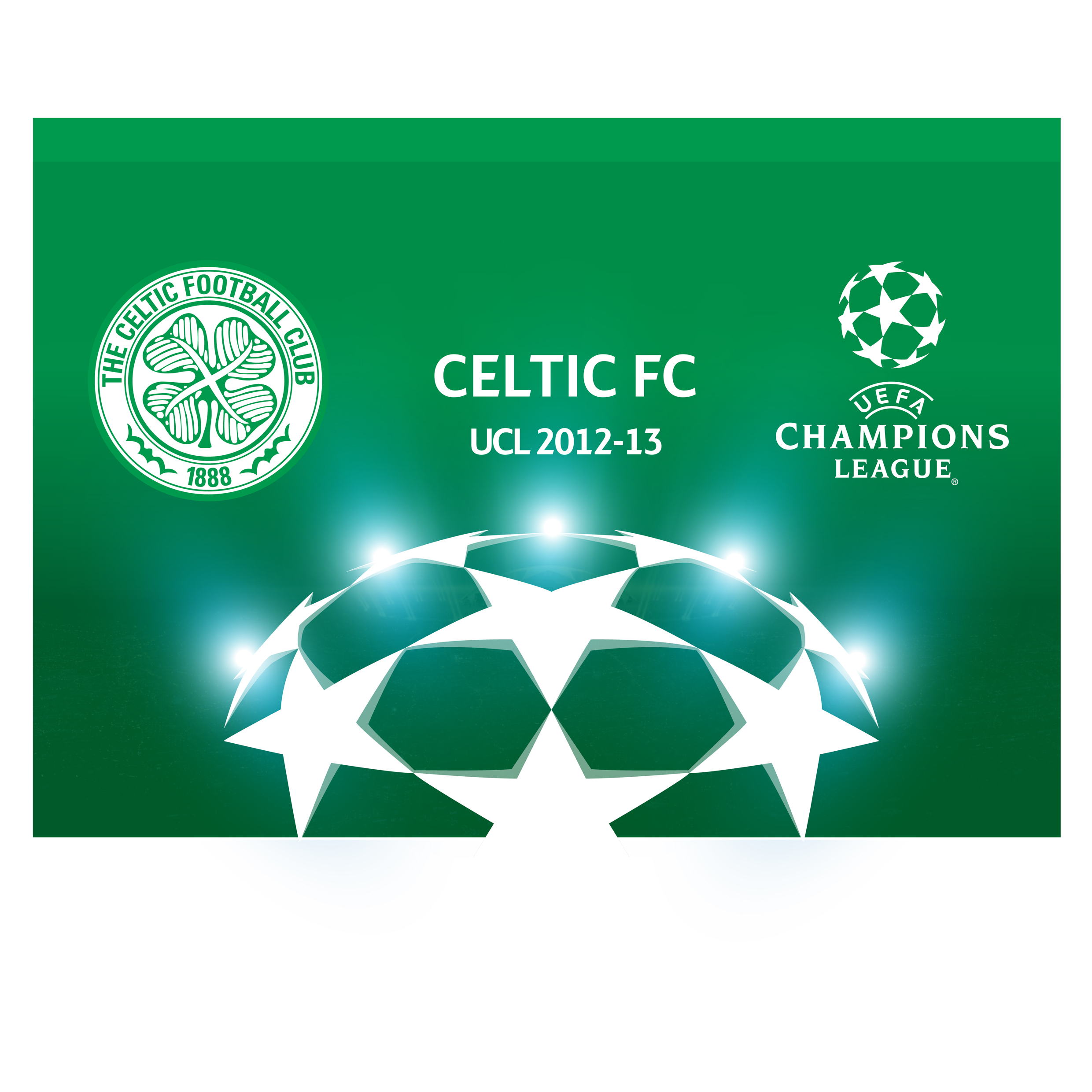 Celtic UEFA Champions League Flag - 96 x 66cm
