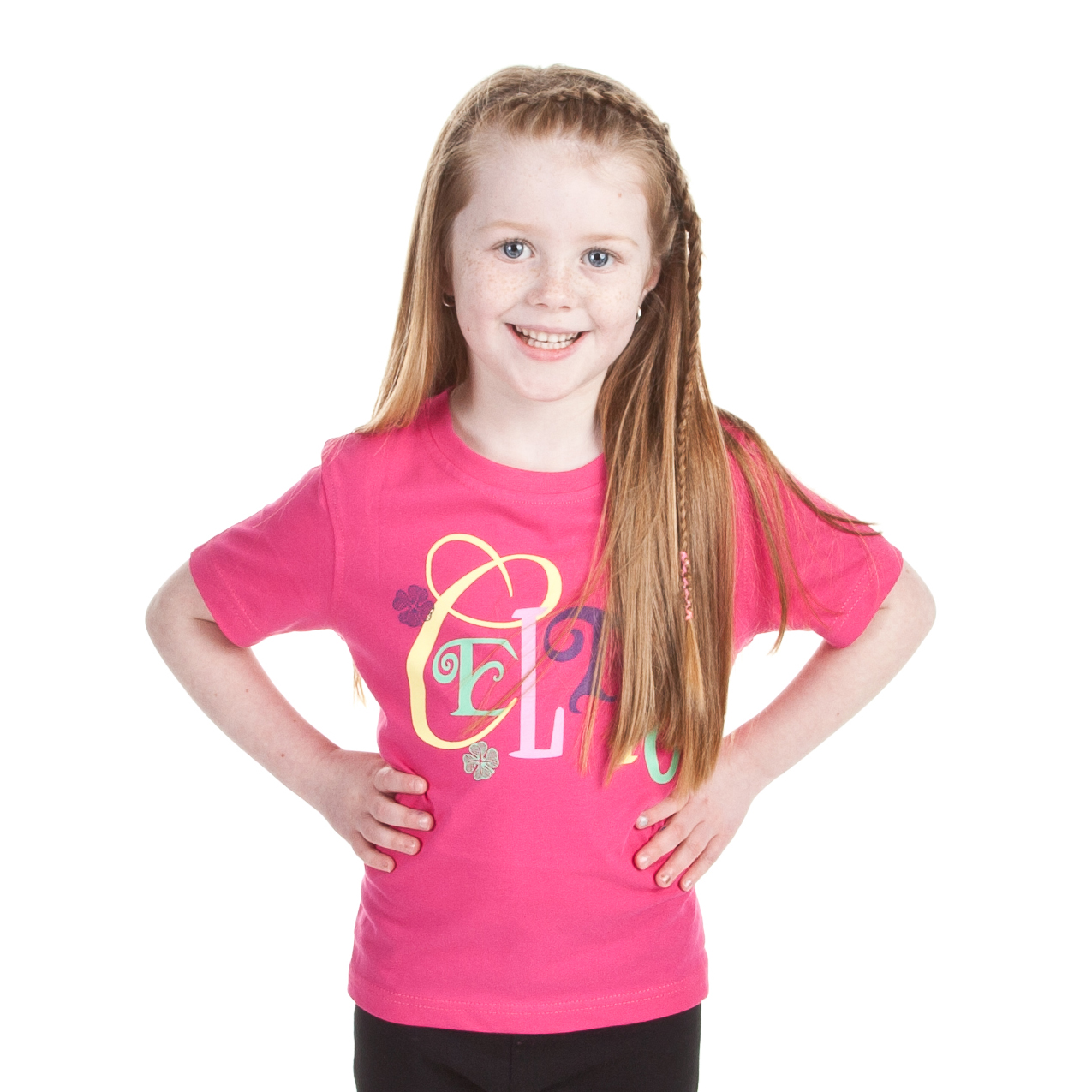 Celtic Gloss Print T-Shirt - Pink - Girls