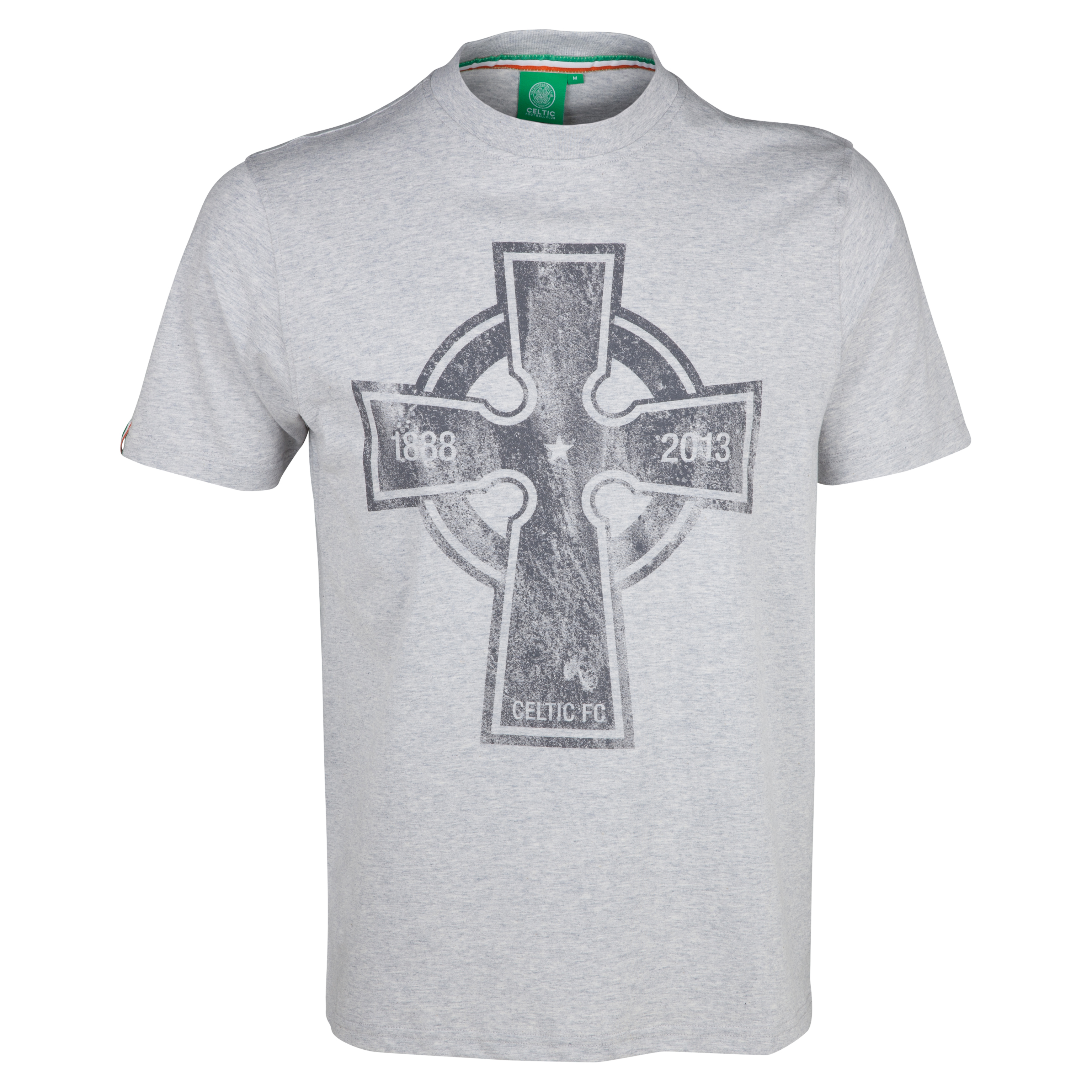 Celtic 125th Year Anniversary Cross Graphic T-Shirt - Grey Marl - Mens