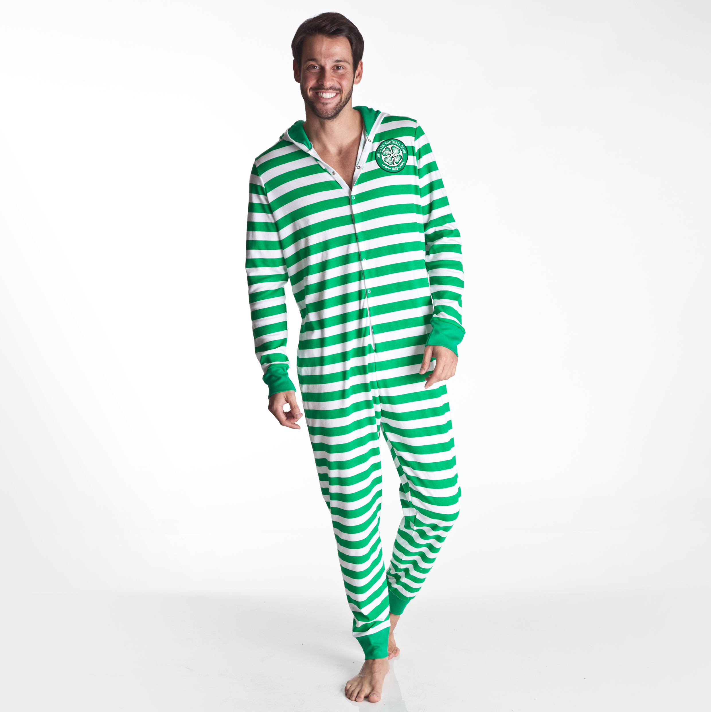 Celtic Hooped All In One Sleepsuit - Mens Green