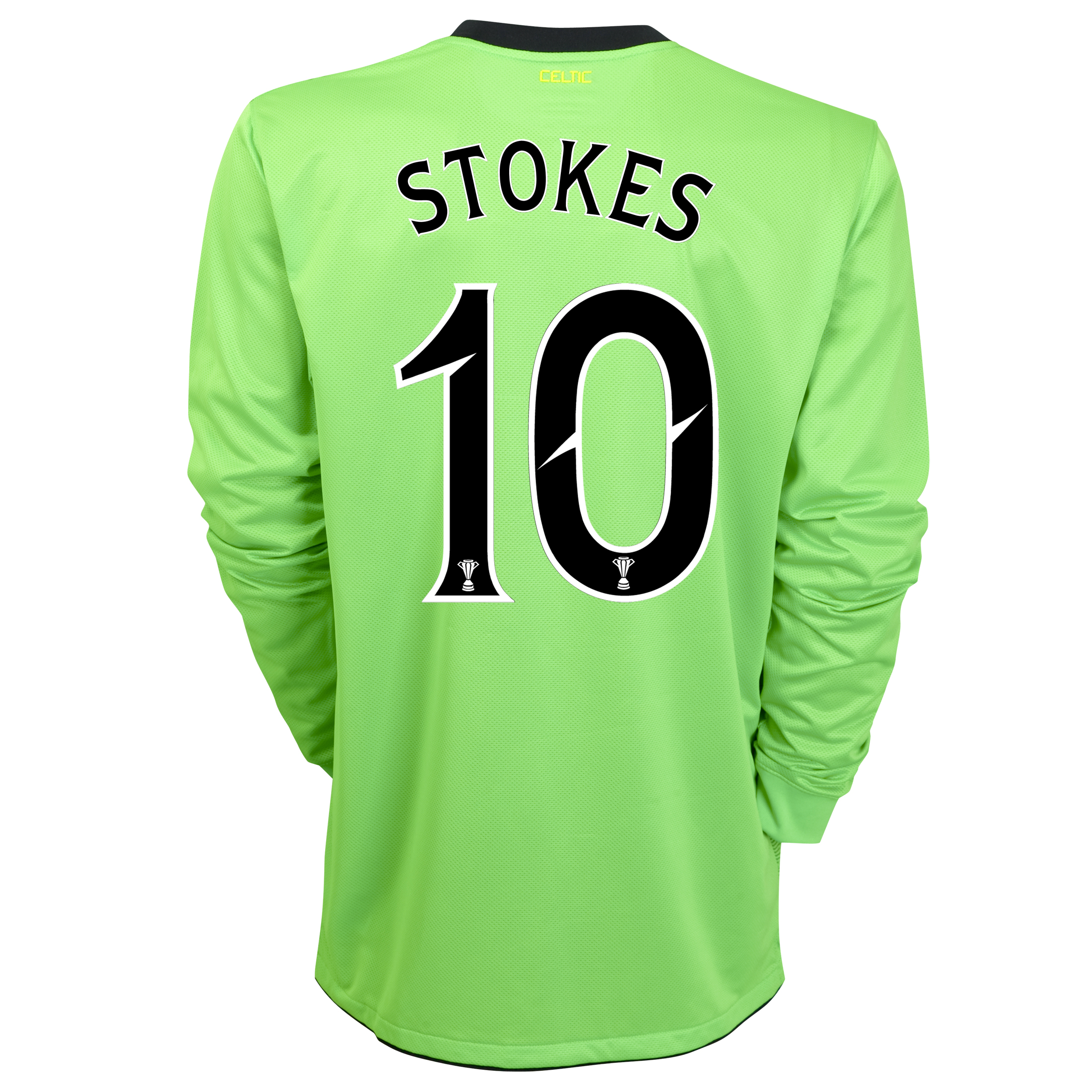 Celtic Away Shirt 2010~11 without Sponsor with Stokes 10 Printing Long Sleeved