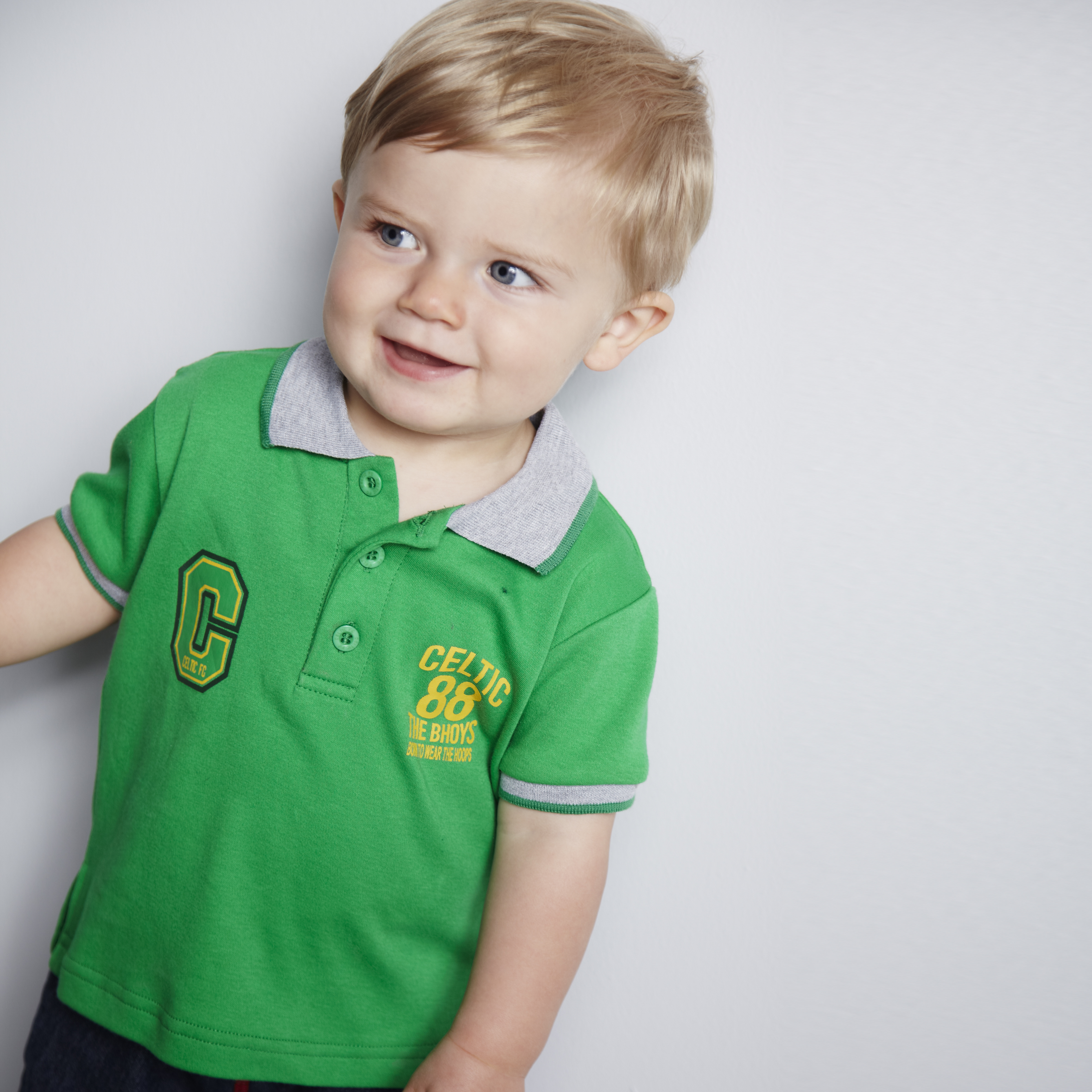 Celtic Polo Top - Green/Grey Marl - Baby Boys