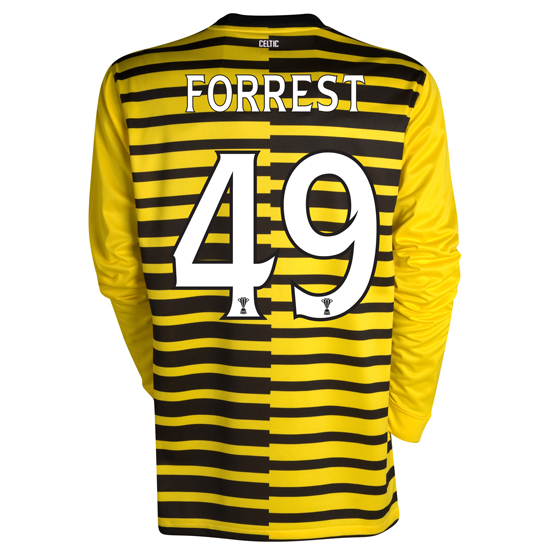 <br>Celtic International Away Shirt 2011/12 No Sponsor Long Sleeved with Forrest 49 printing
