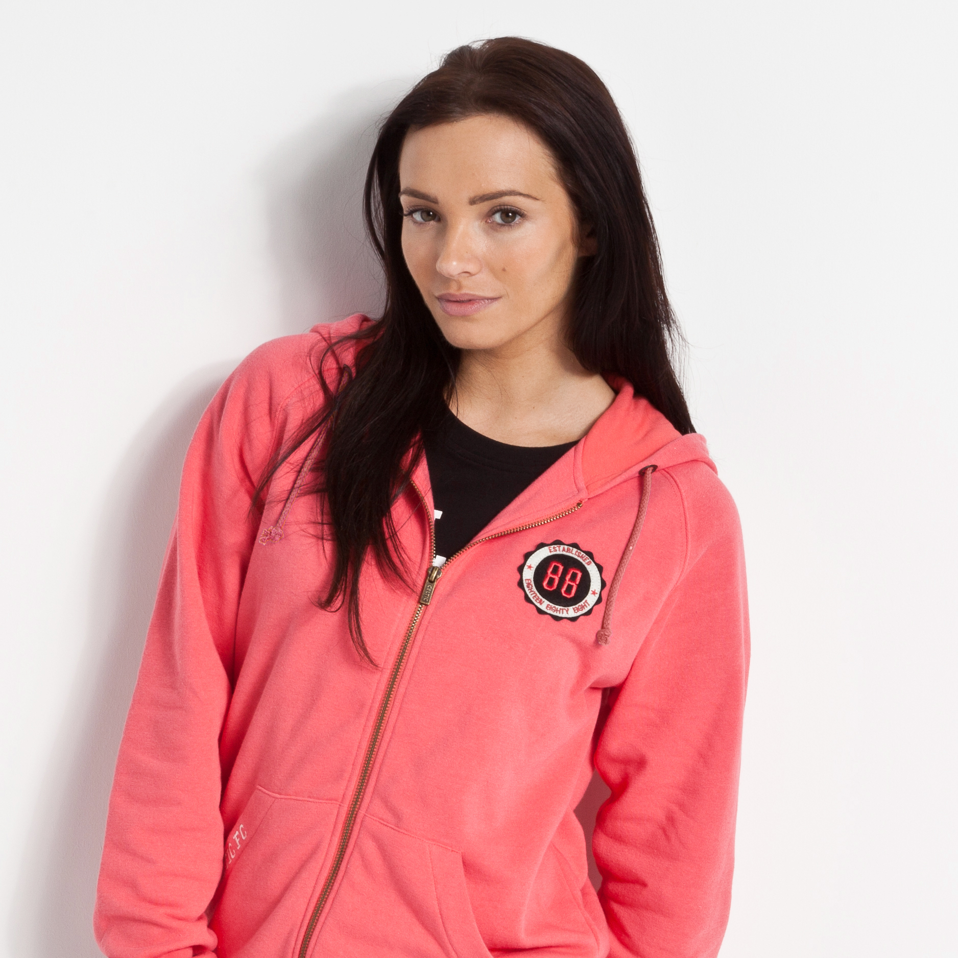 Celtic 88 Zip Thru Hoody - Coral - Womens