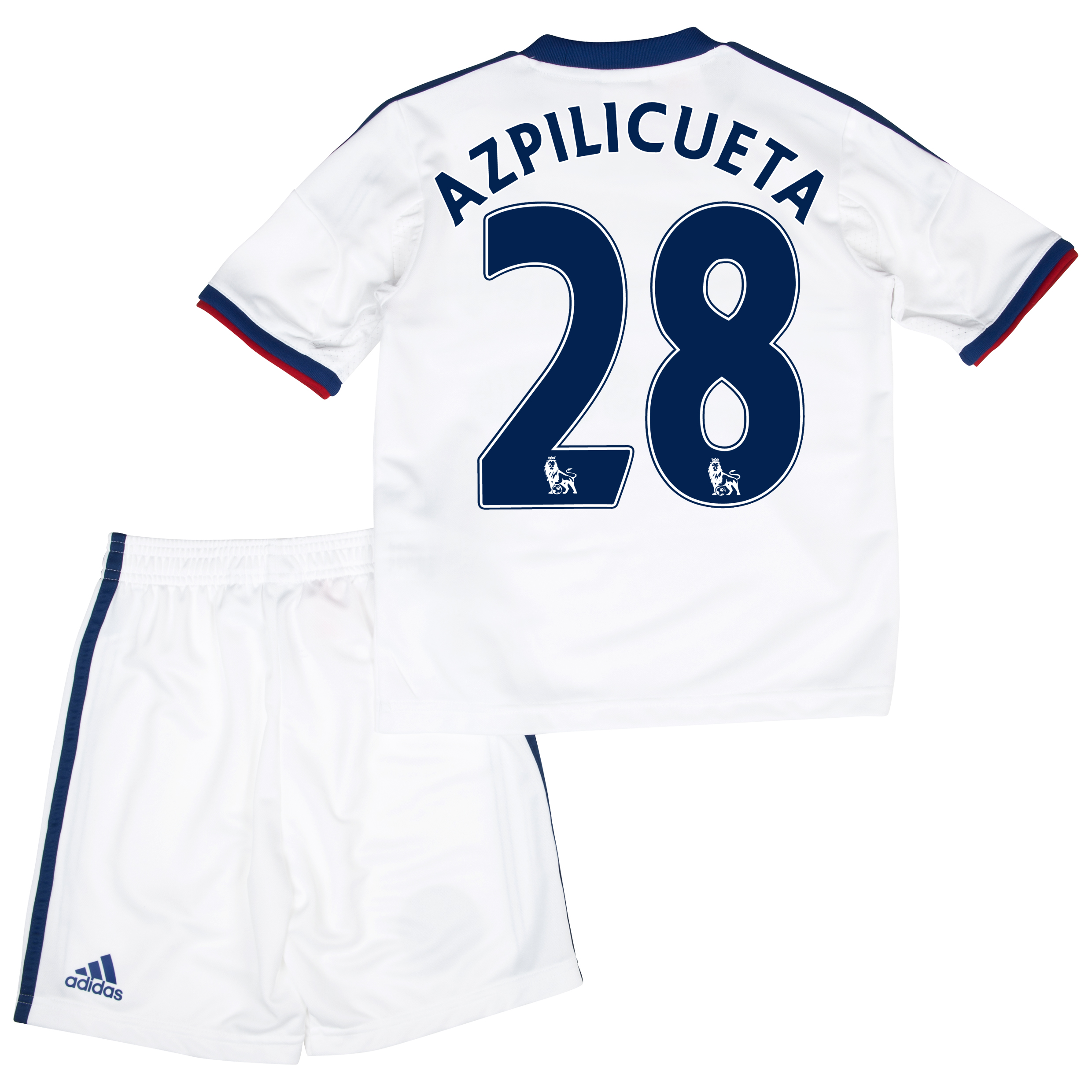 Chelsea Away Mini Kit 2013/14 with Azpilicueta 28 printing