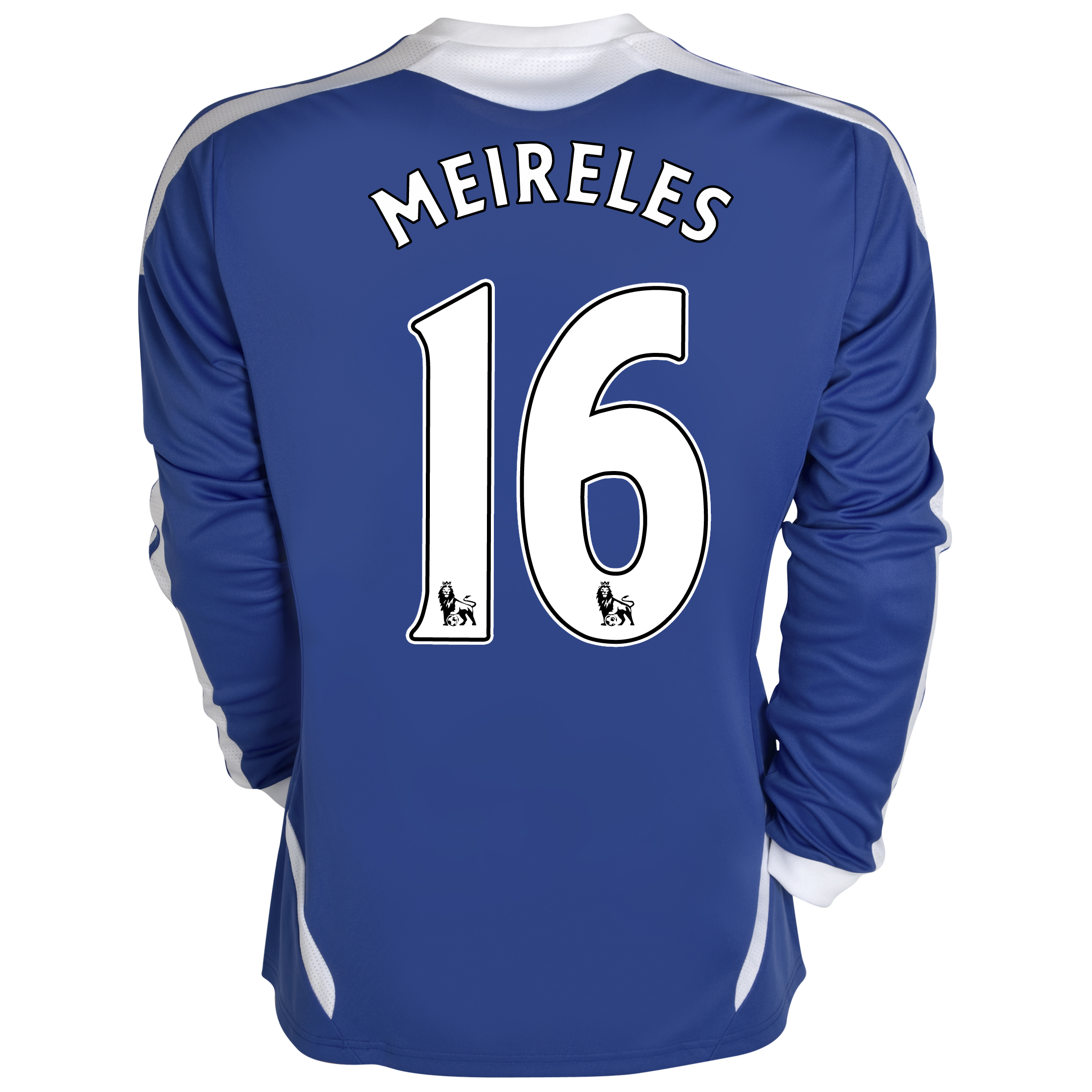 Chelsea Home Shirt 2011/12 - Long Sleeved - Kids with Meireles 16 printing. Chelsea Home Shirt 2011/12 - Long Sleeved - Kids with Meireles 16 printing.