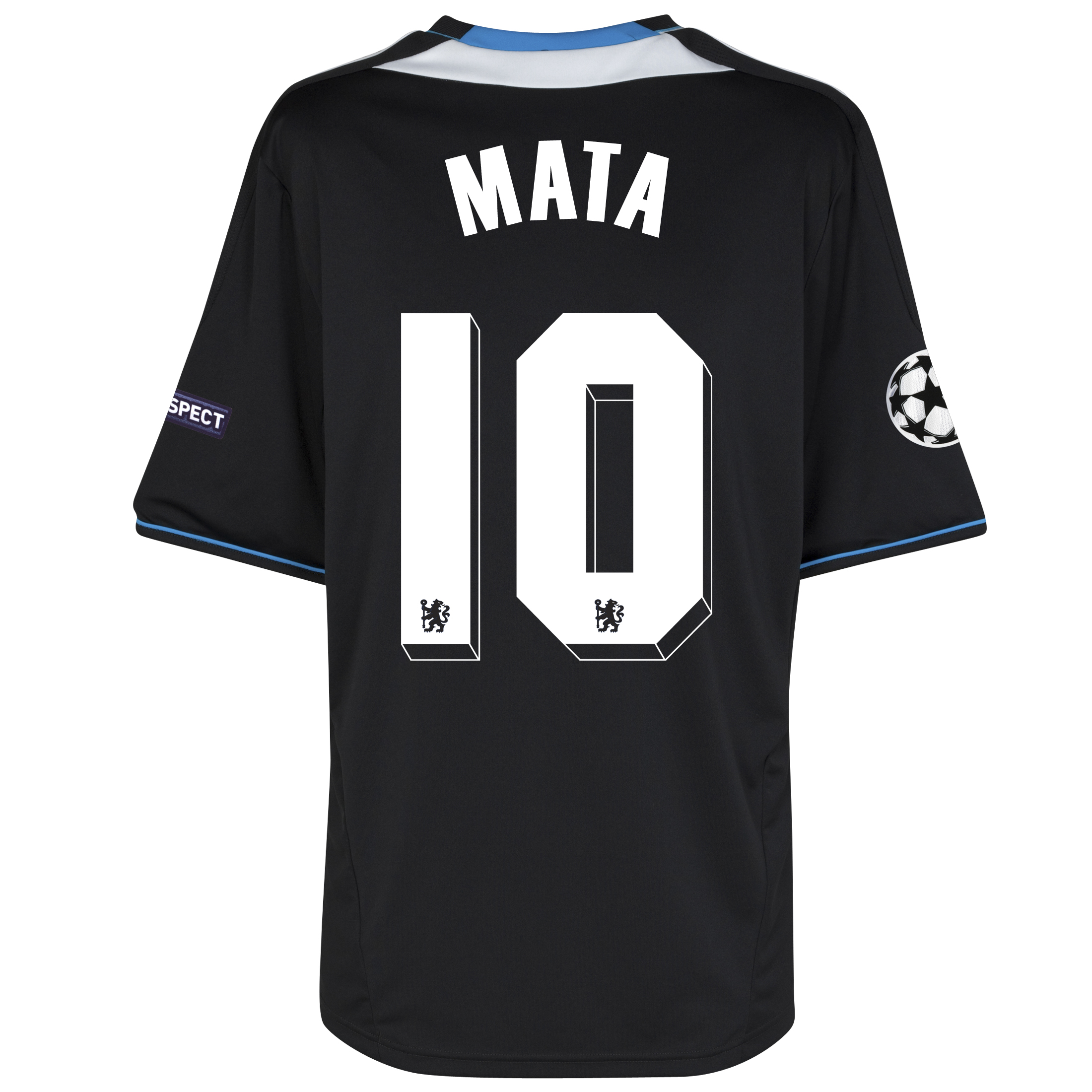 Chelsea UEFA Champions League Away Shirt 2011/12 with Mata 10 printing.