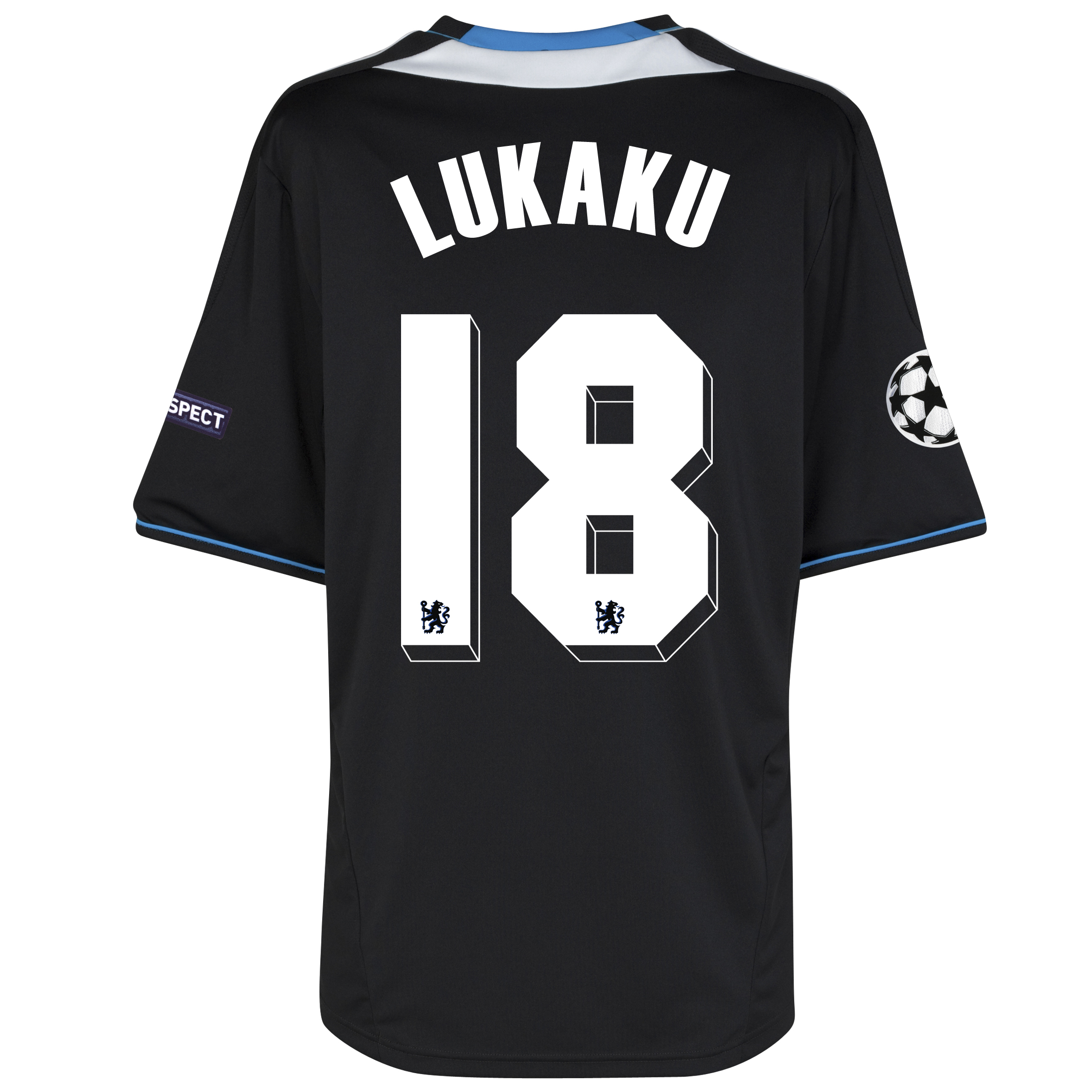 Chelsea UEFA Champions League Away Shirt 2011/12 with Lukaku 18 printing.