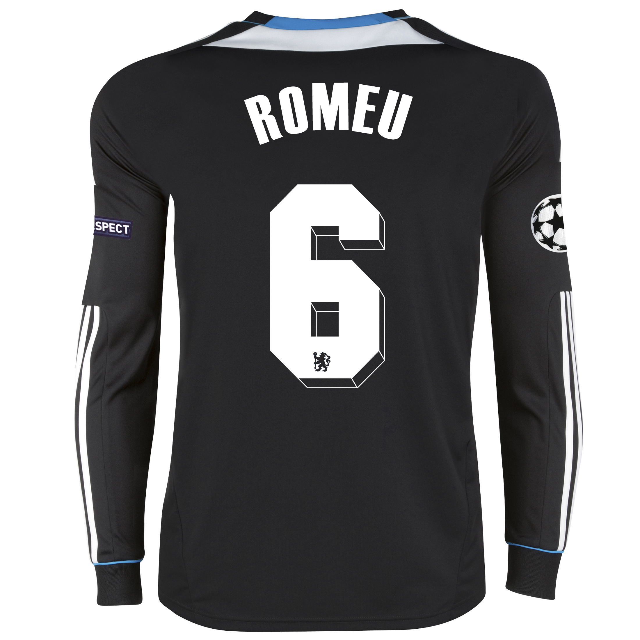 Chelsea UEFA Champions League Away Shirt 2011/12 - Long Sleeve with Romeu 6 printing.