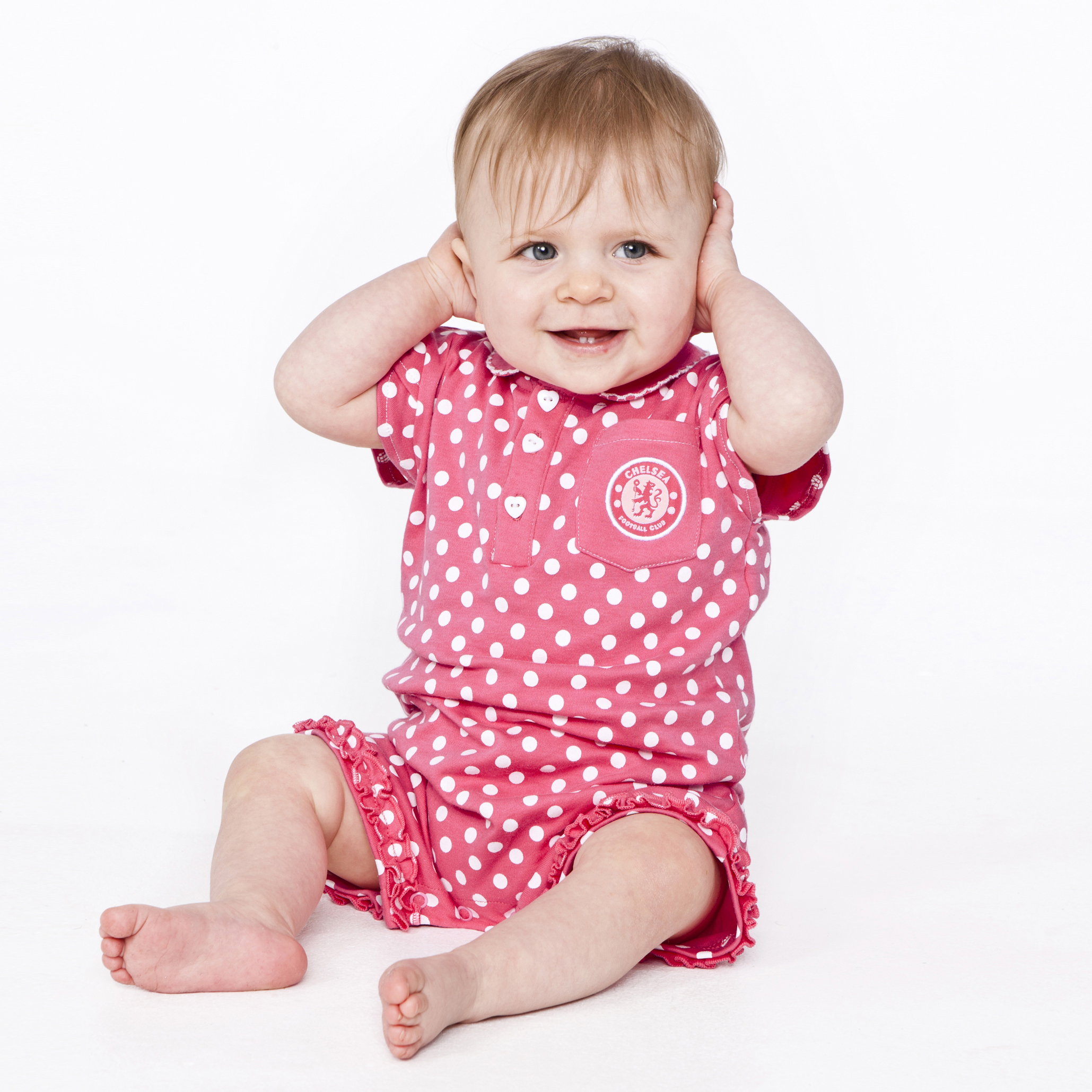 Chelsea Polka Dot Romper - Baby Girls - Pink/White