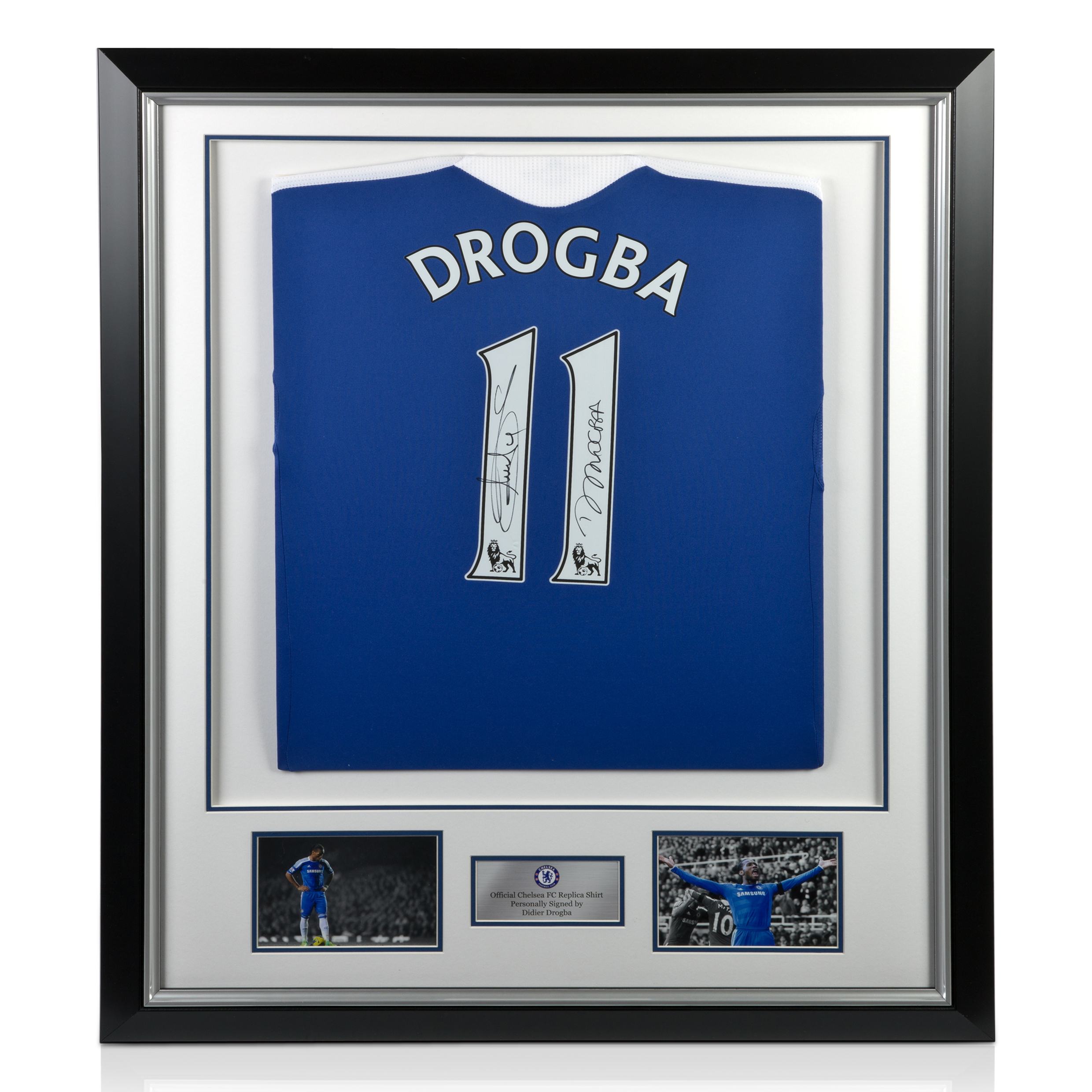 Chelsea Signed Drogba Shirt - Framed