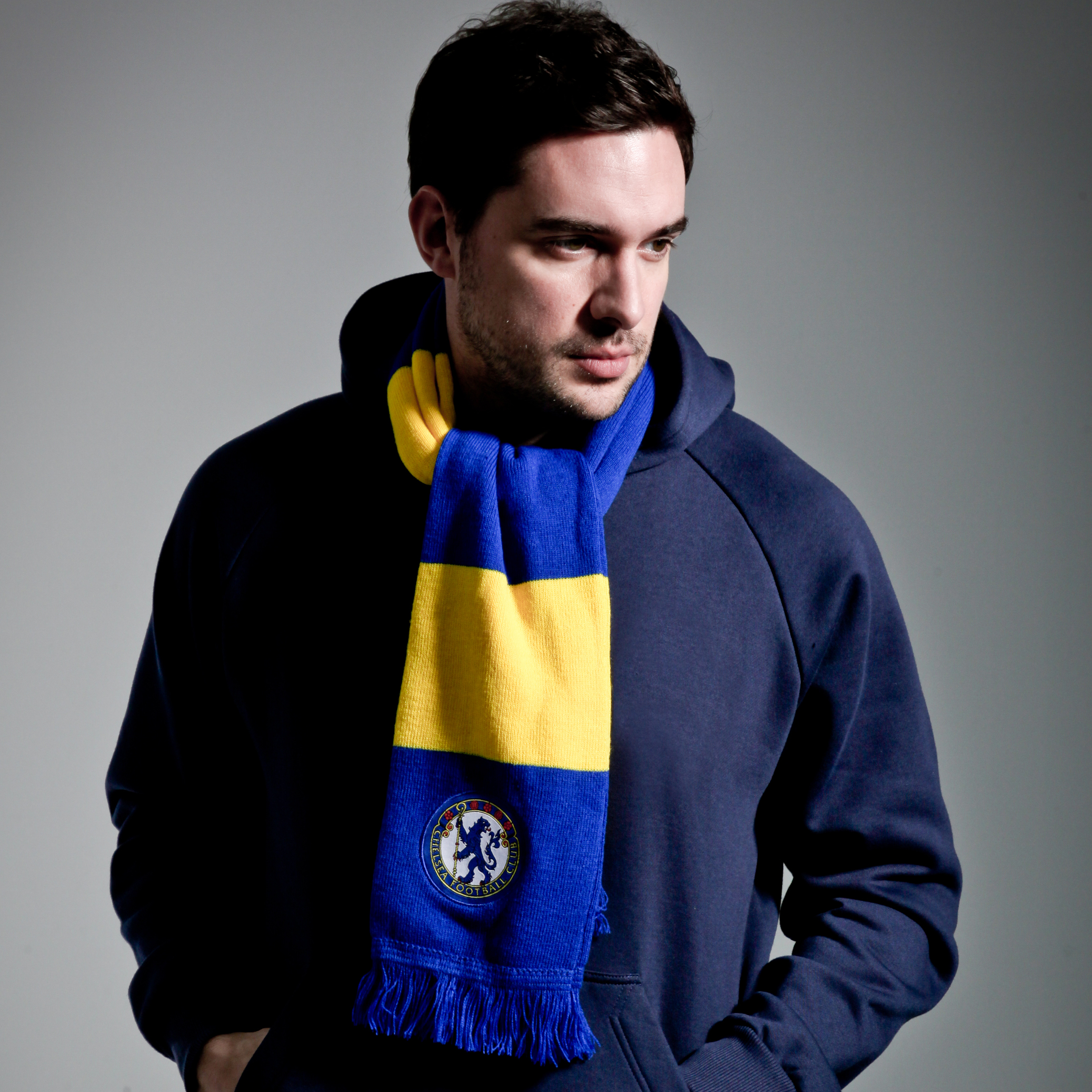 Chelsea Retro Bar Scarf - Reflex Blue/Yellow - Mens