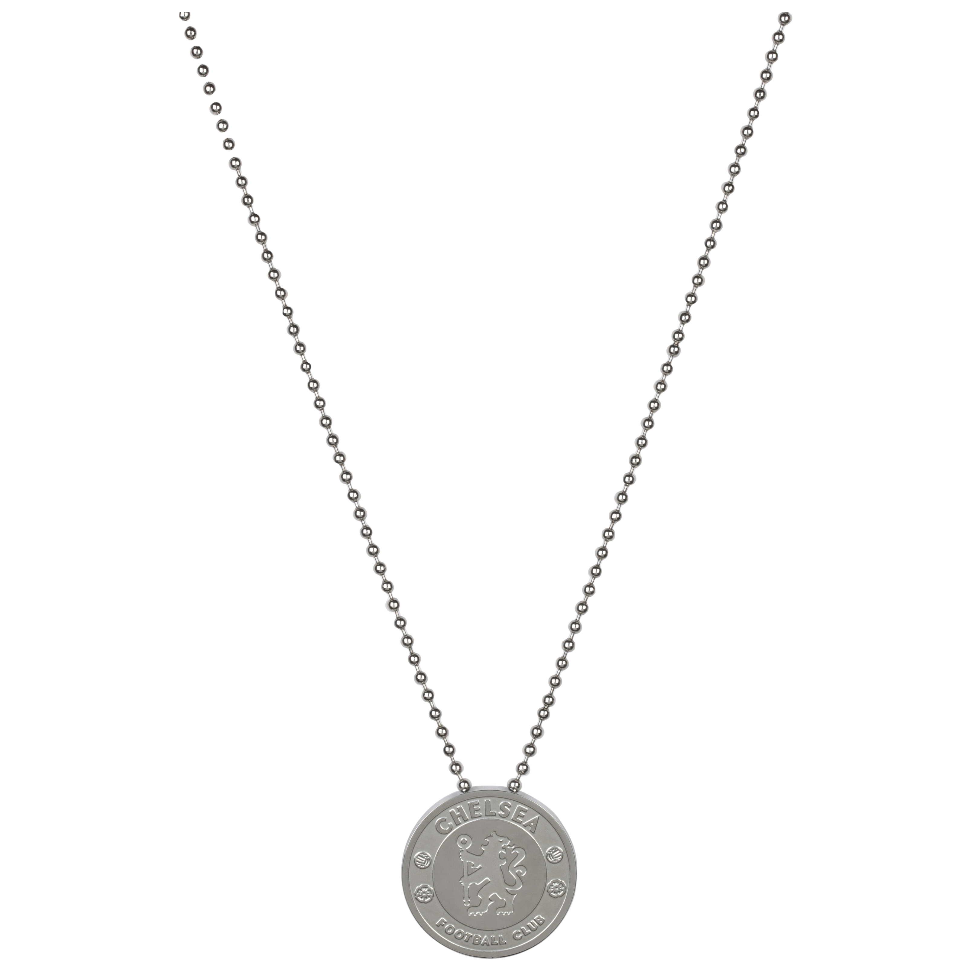 Chelsea Crest Round Pendant and Chain - Stainless Steel