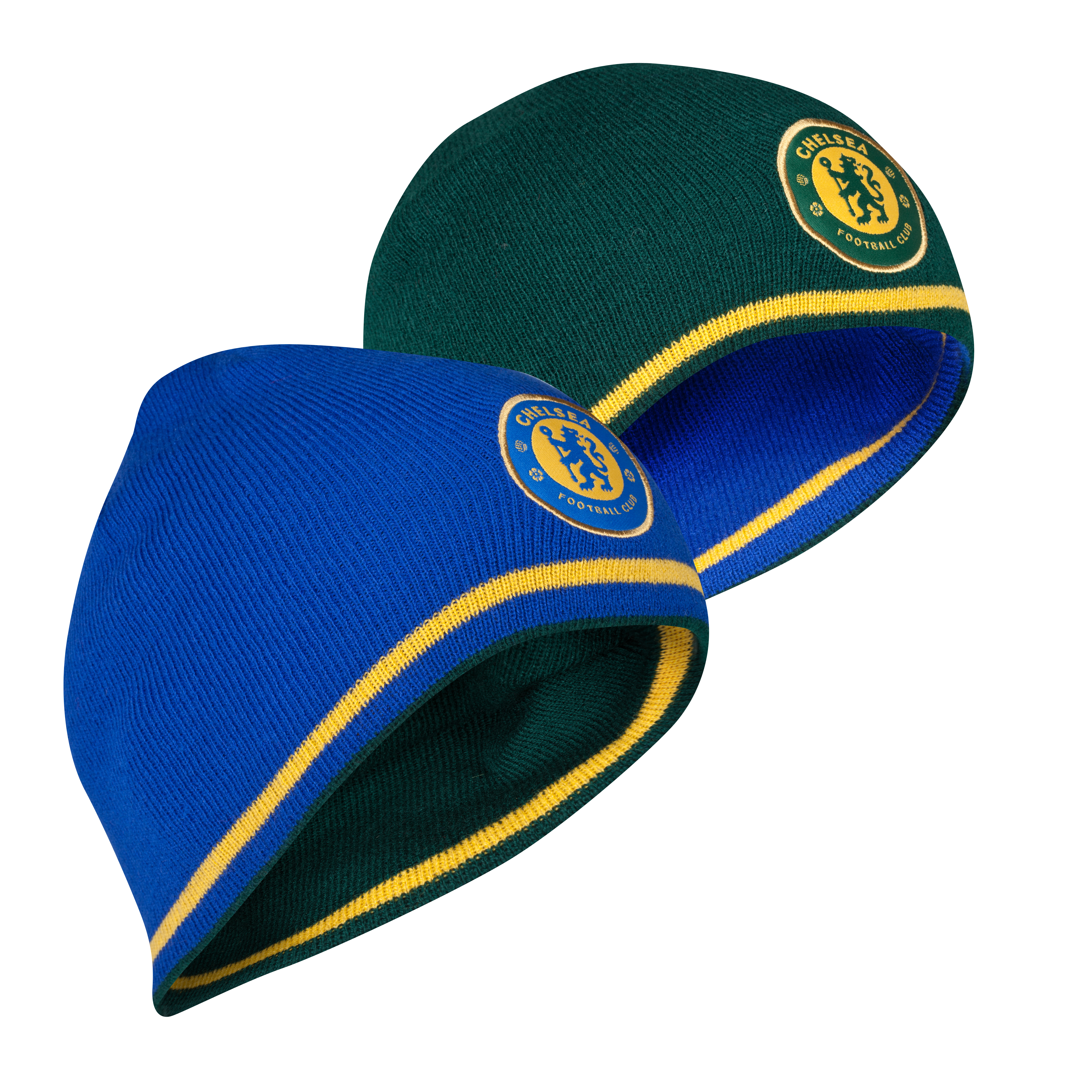 Chelsea Reversible Tipping Roll Down Beanie - Reflex Blue/Forest Green