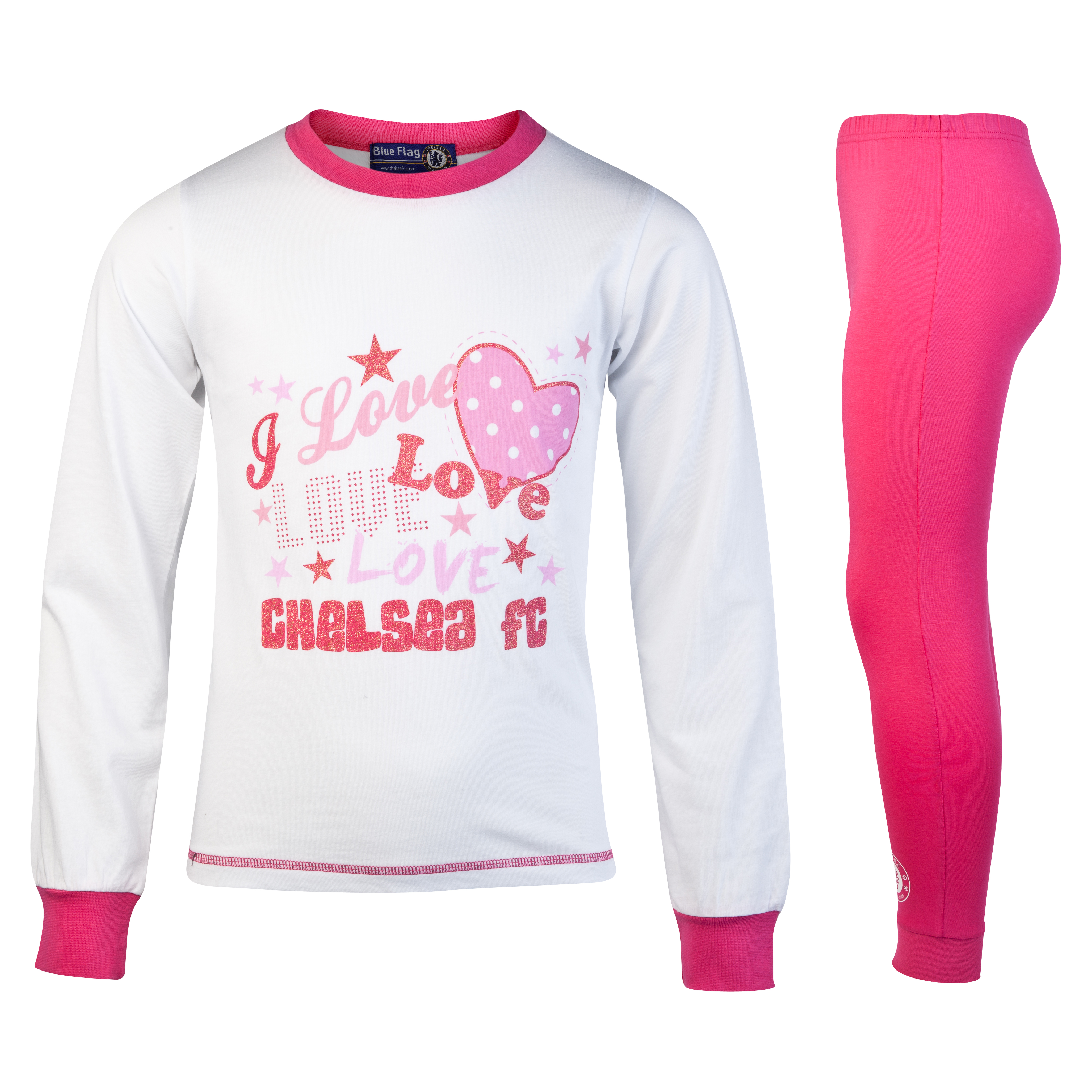 Chelsea I love Snuggle Fit Pyjamas - White/Pink - Older Girls