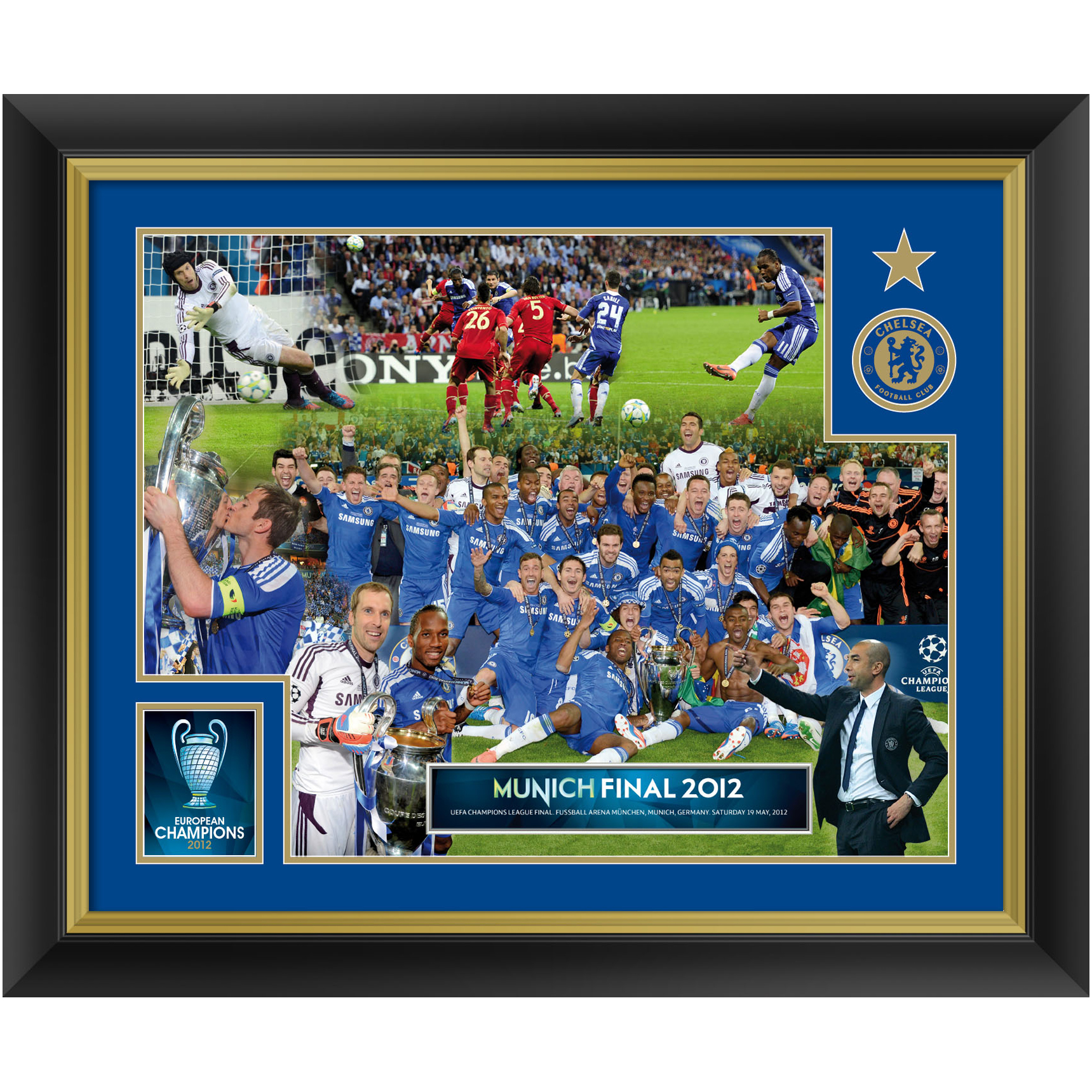 Chelsea Champions Of Europe 2012 Framed Celebration Montage - 20 x 16