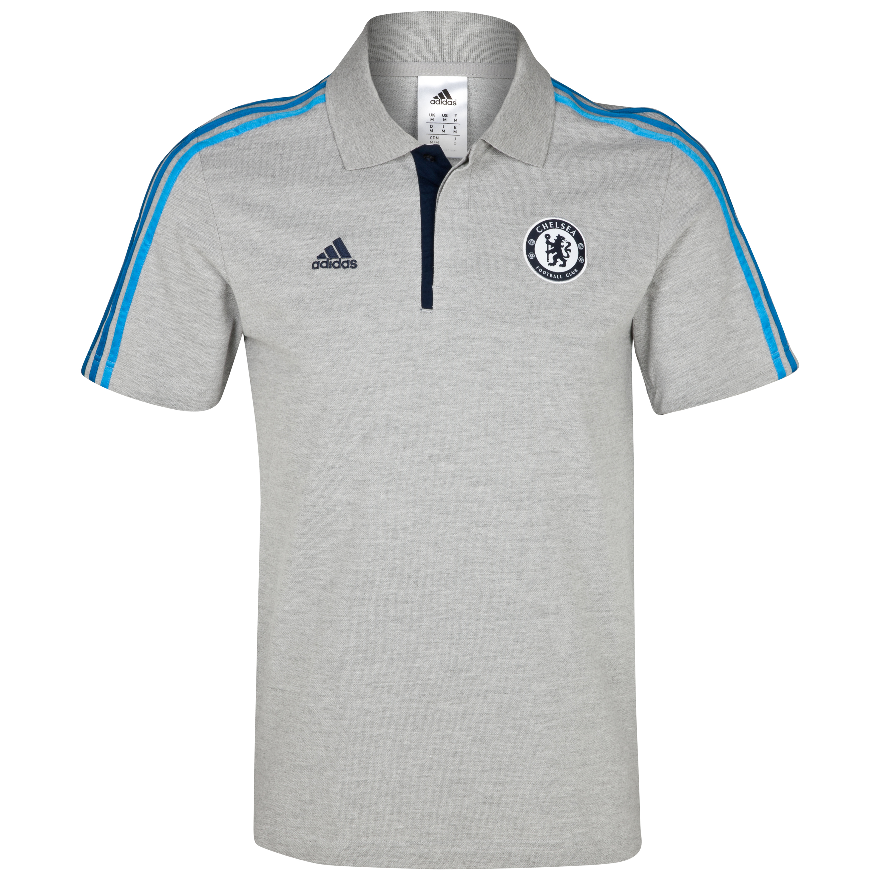 adidas Chelsea Core Polo - Medium Grey Heather/Cyan S09