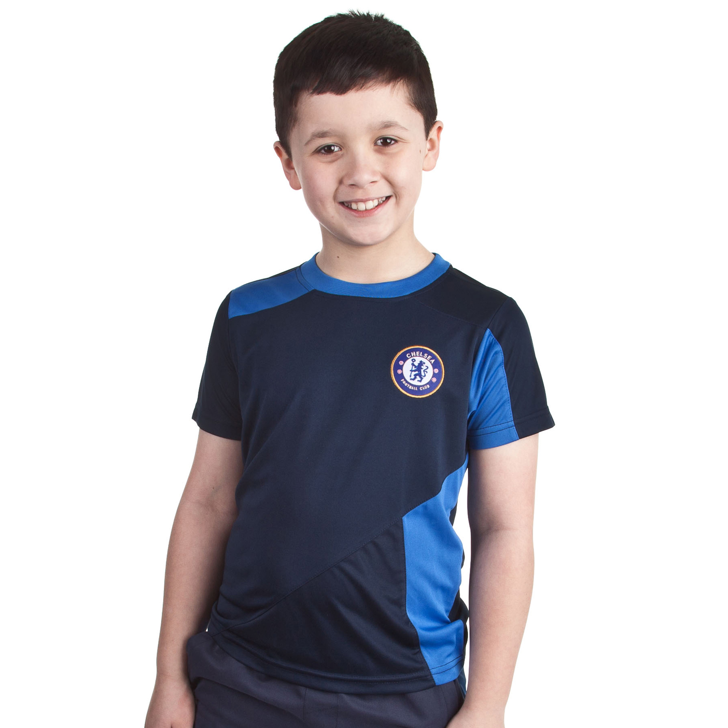 Chelsea Core Poly Panel Graphic T-Shirt - Navy - Older Boys