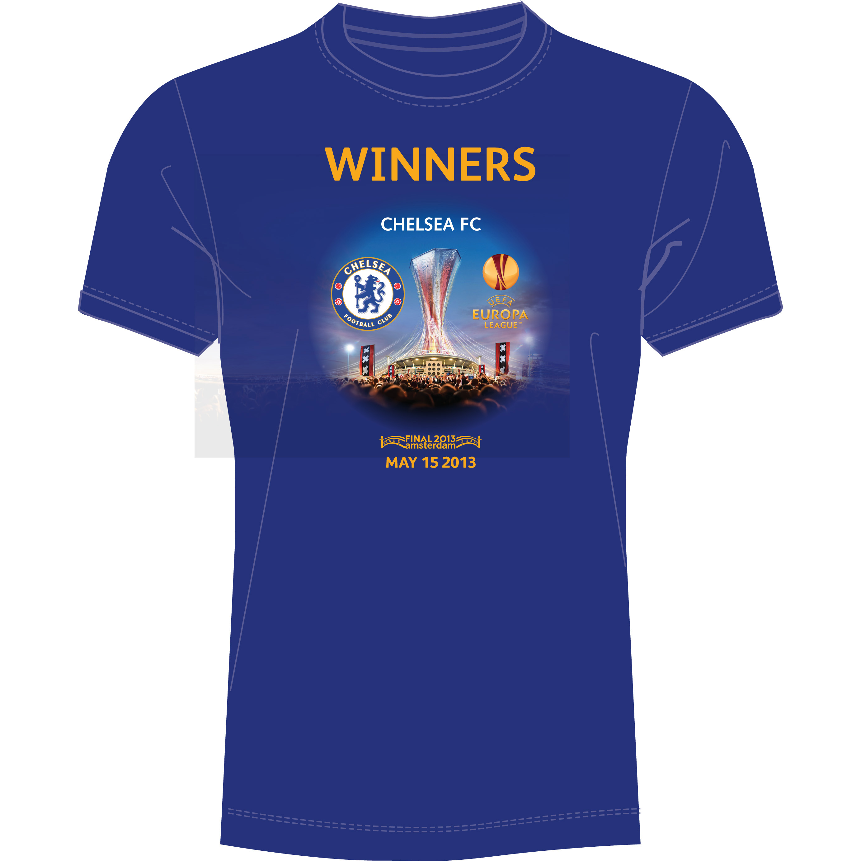 Chelsea UEFA Europa League Winners 2013 T-Shirt Royal Blue