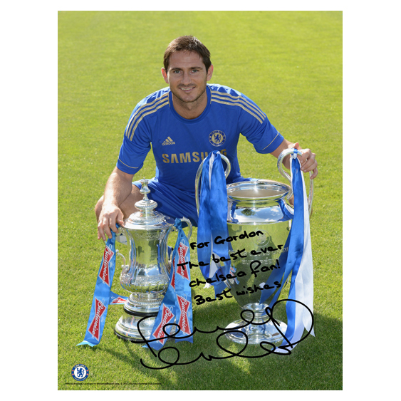 Chelsea Personalised Lampard and Cups Poster