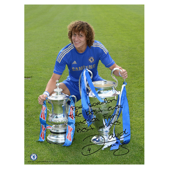 Chelsea Personalised Luiz and Cups Poster