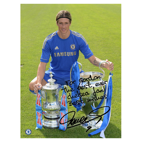 Chelsea Personalised Torres and Cups Poster