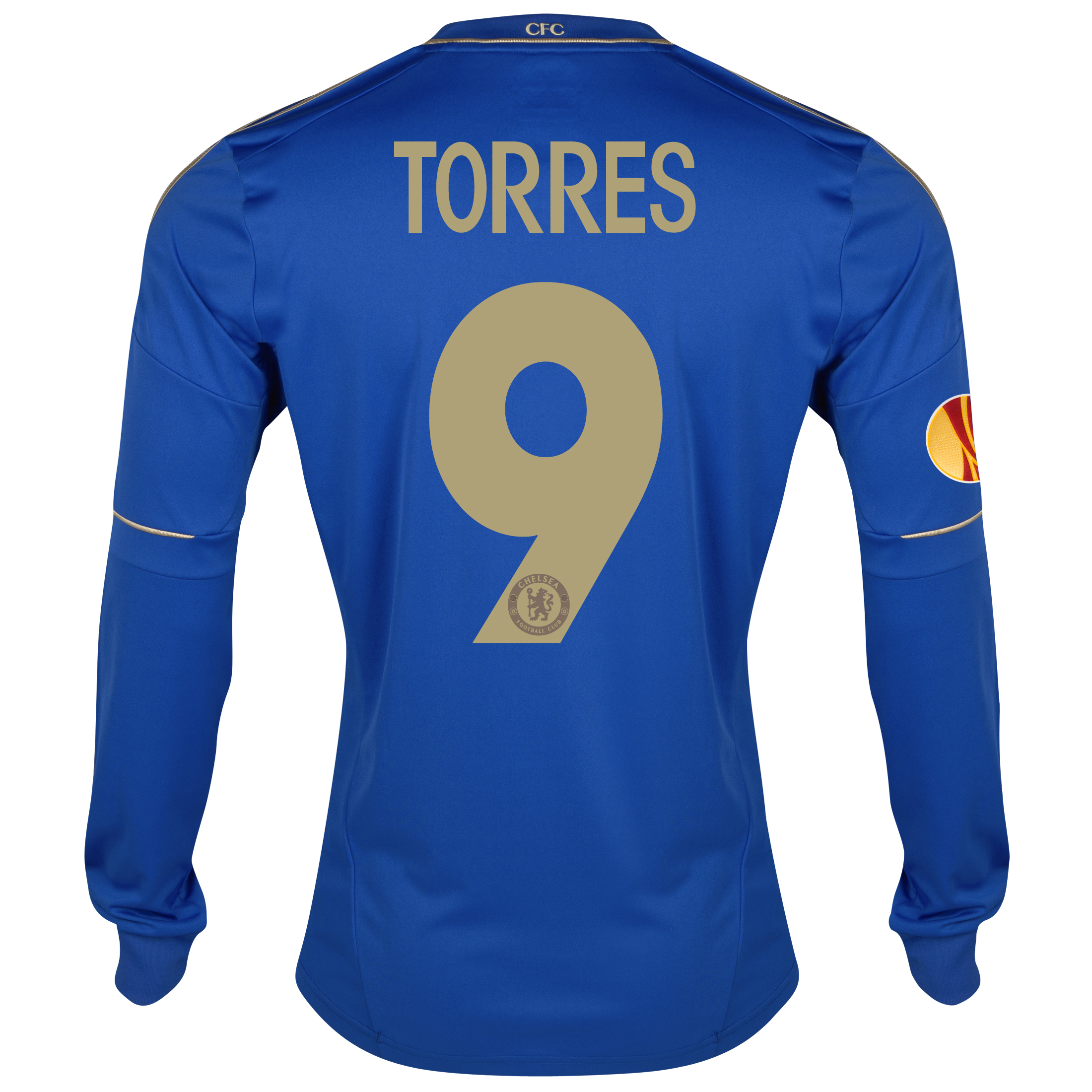 Chelsea UEFA Europa League Home Shirt 2012/13 - Long Sleeved with Torres 9 printing Including Europa Badge
