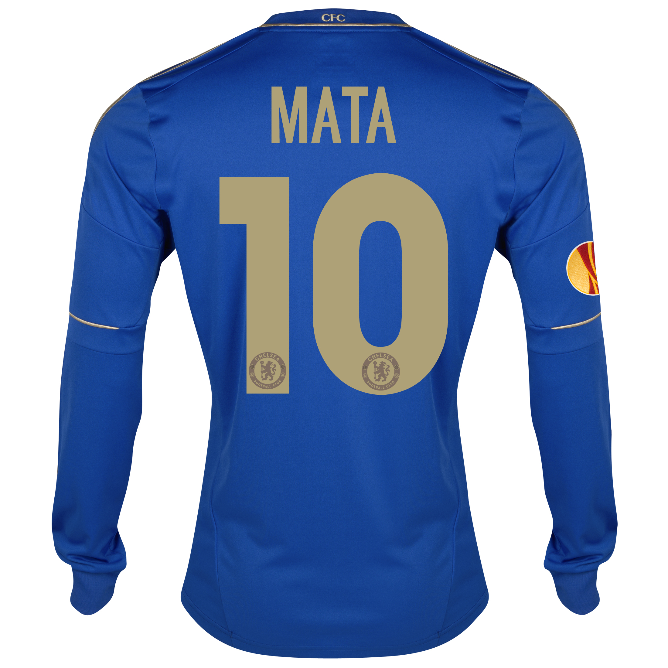 Chelsea UEFA Europa League Home Shirt 2012/13 - Long Sleeved with Mata 10 printing Including Europa Badge
