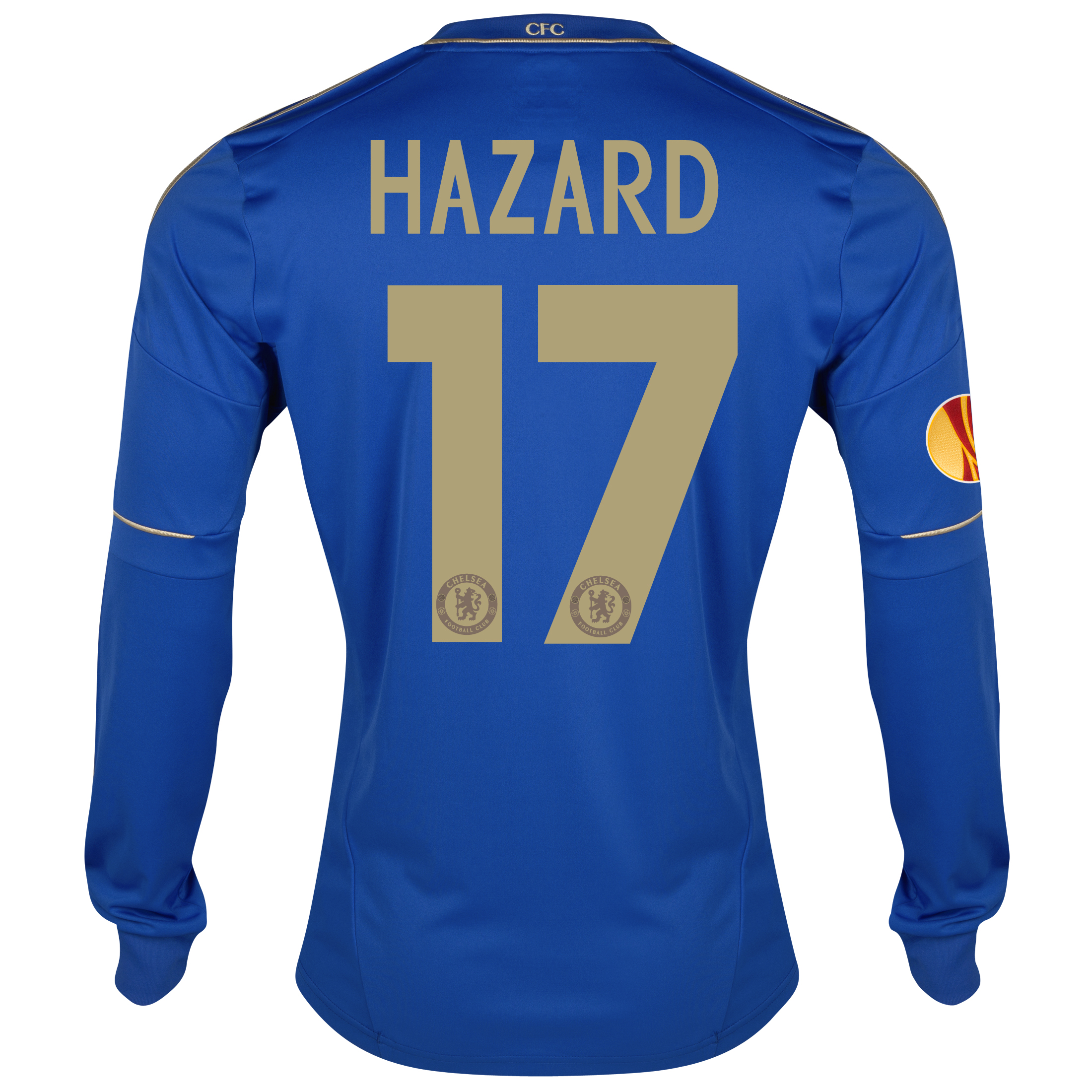 Chelsea UEFA Europa League Home Shirt 2012/13 - Long Sleeved with Hazard 17 printing Including Europa Badge