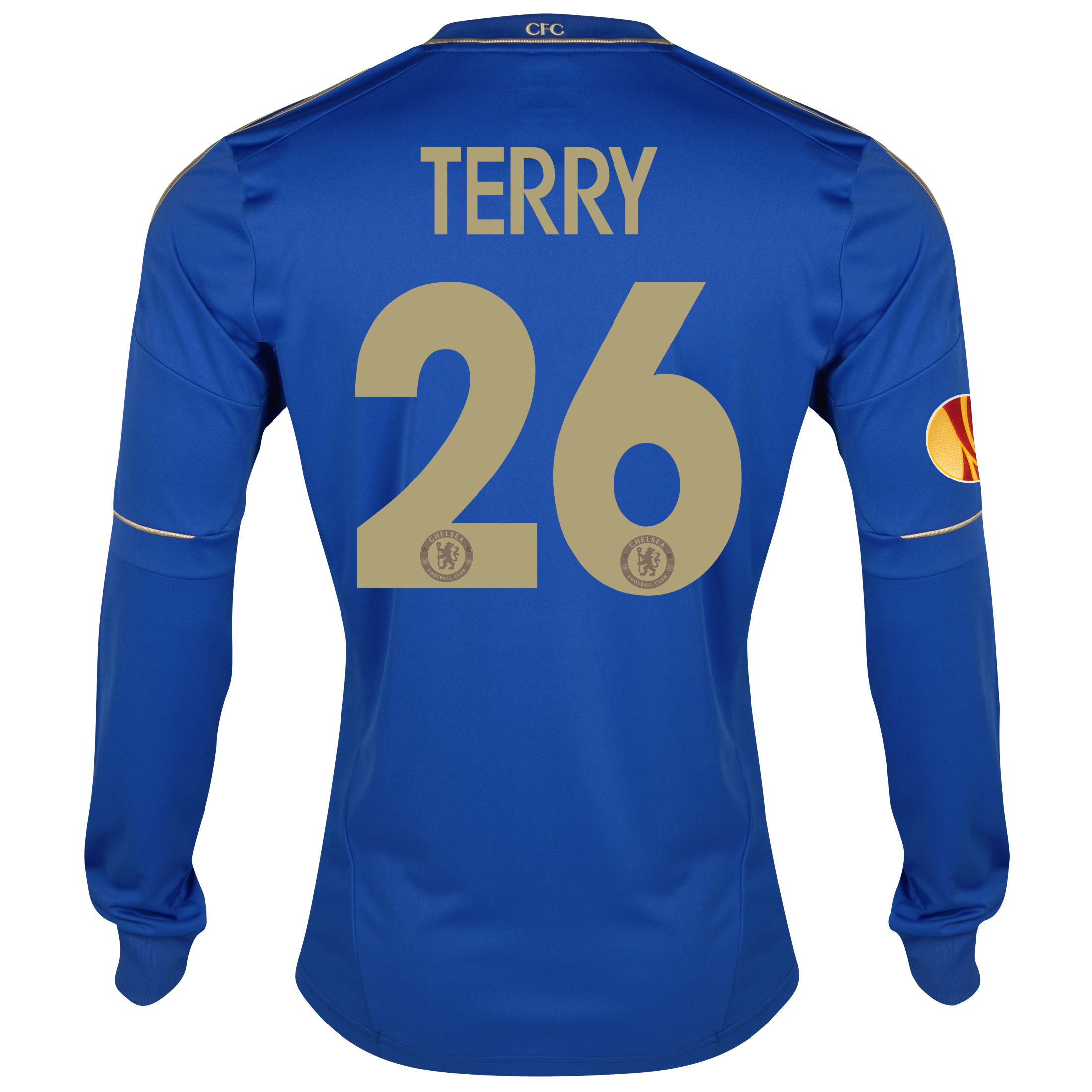 Chelsea UEFA Europa League Home Shirt 2012/13 - Long Sleeved with Terry 26 printing Including Europa Badge