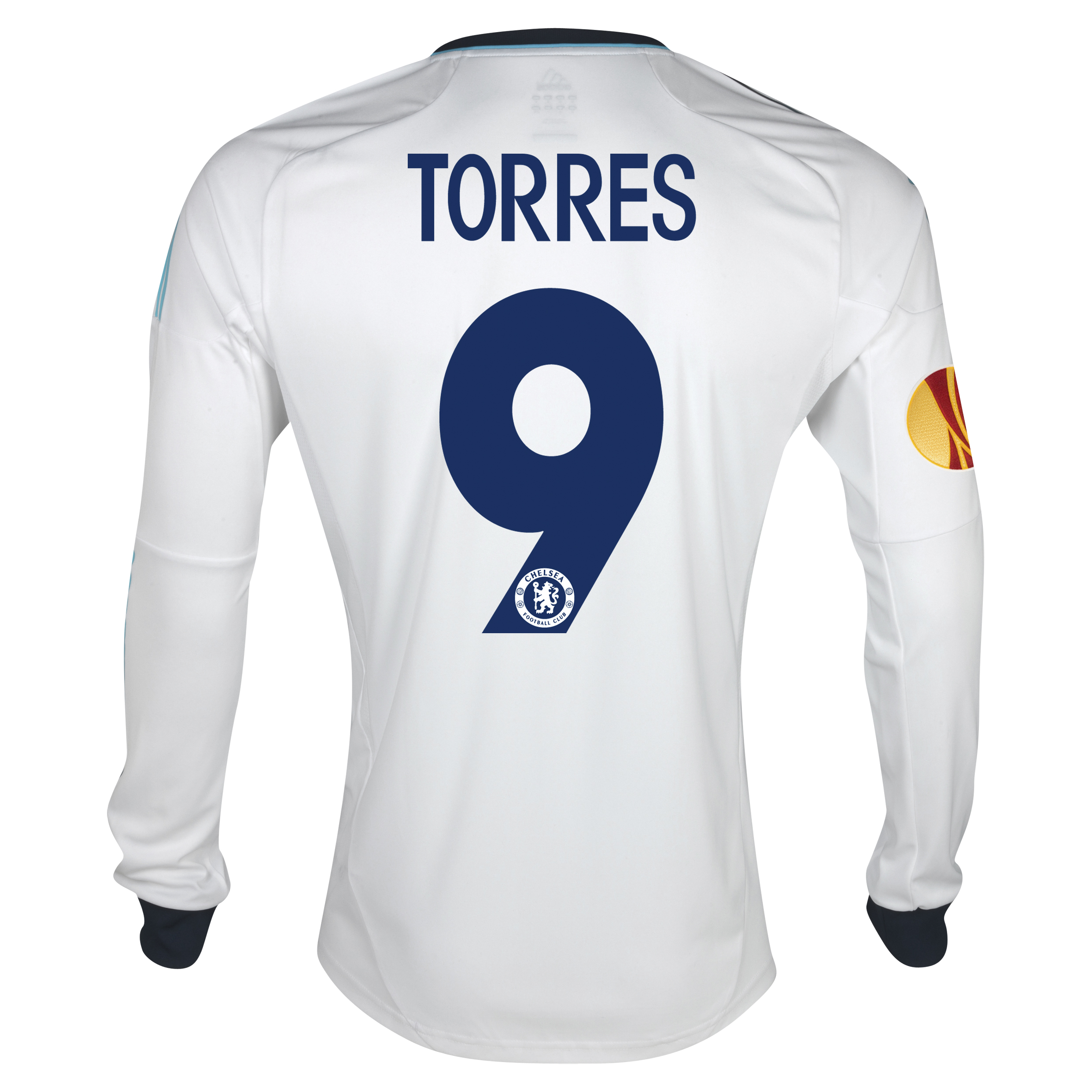 Chelsea UEFA Europa League Away Shirt 2012/13 - Long Sleeved with Torres 9 printing Including Europa Badge