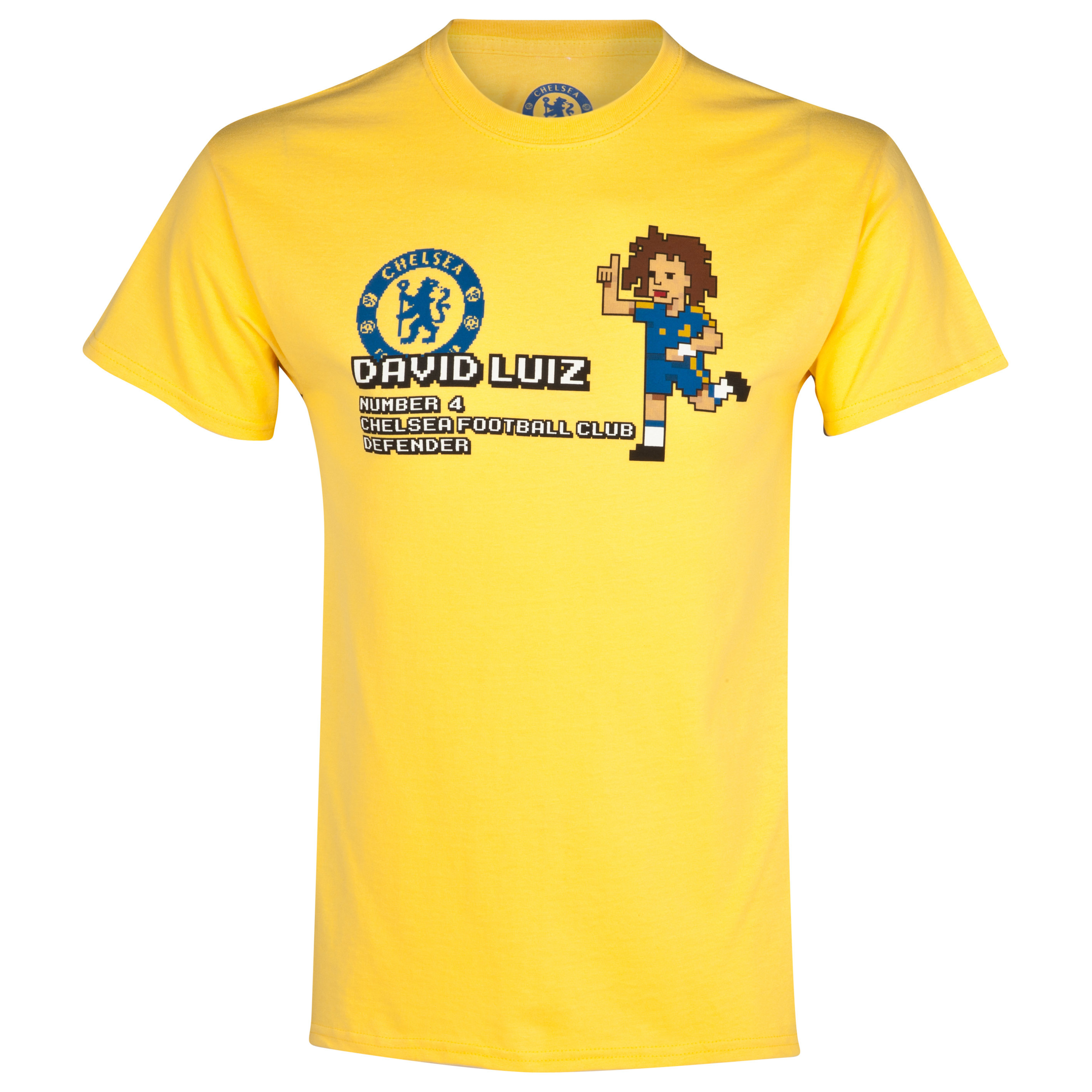 Chelsea David Luiz Pixel T-Shirt - Boys Yellow
