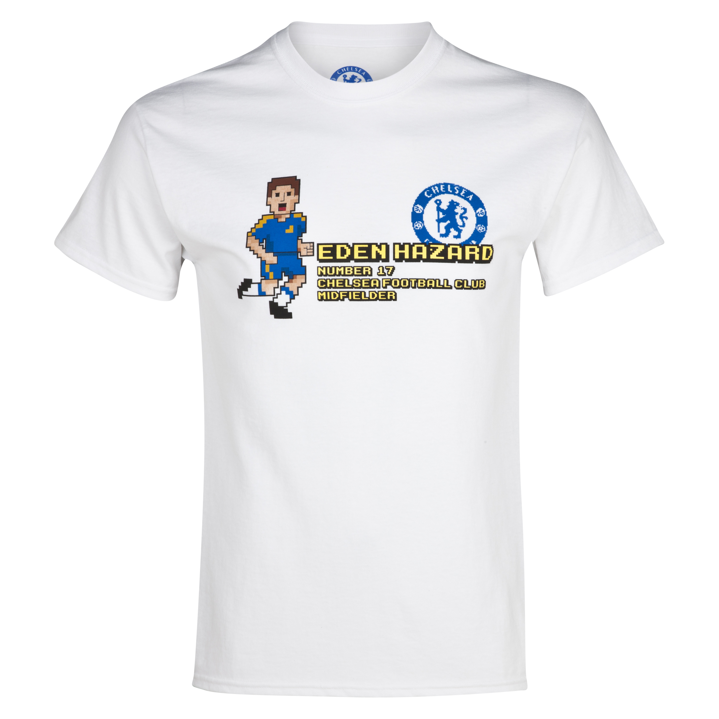 Chelsea Eden Hazard Pixel T-Shirt - Boys White