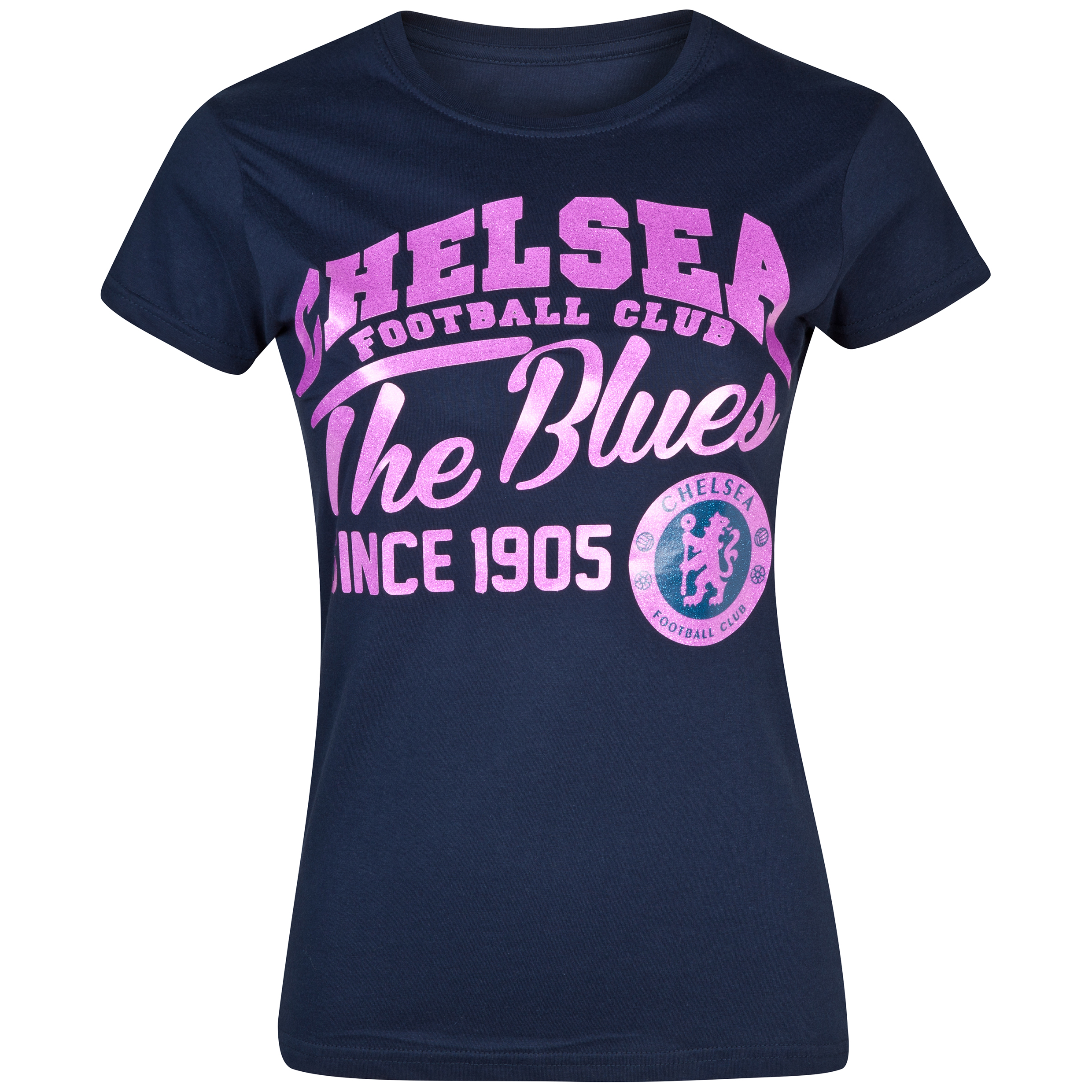 Chelsea The Blues Glitter T-Shirt - Womens Navy