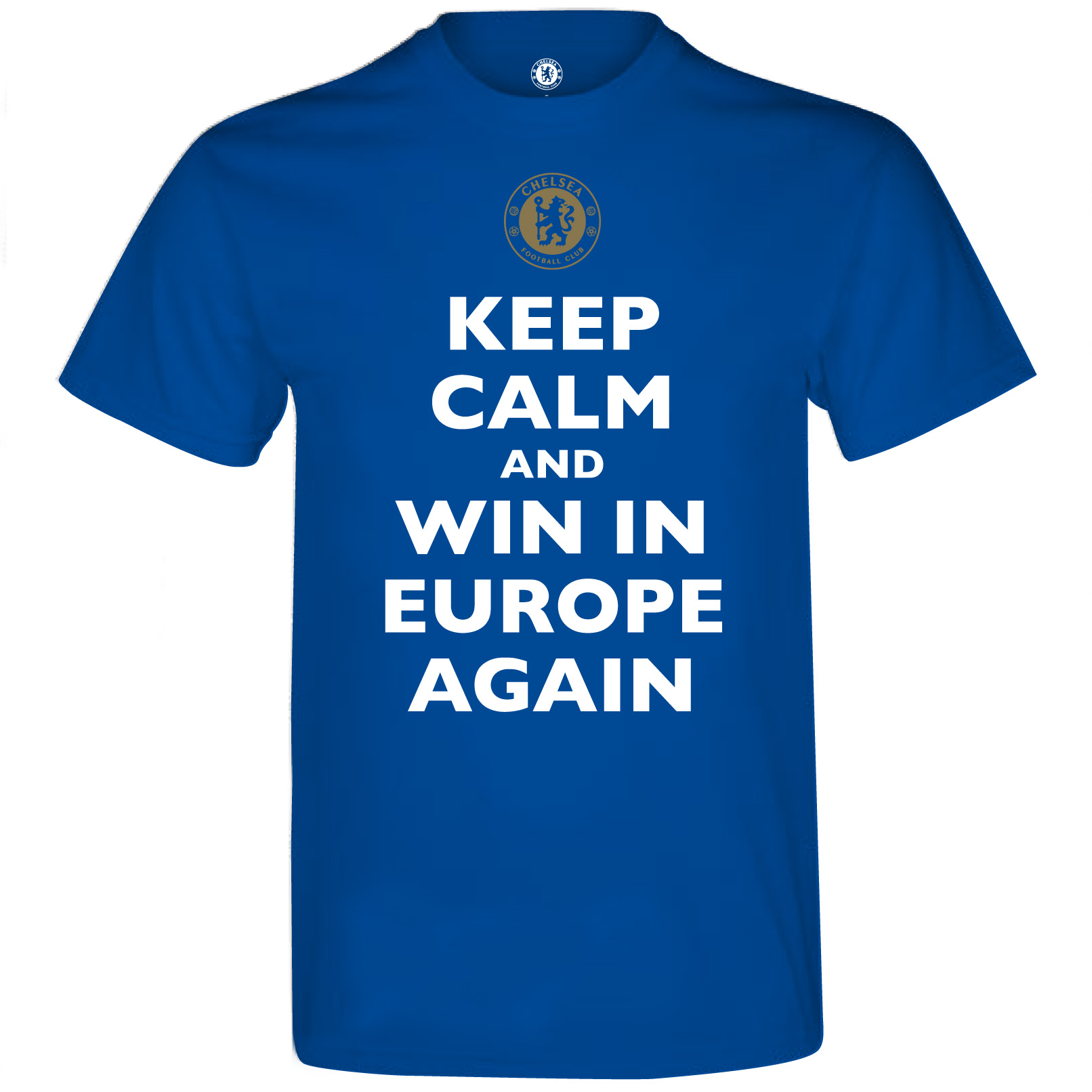 Chelsea Europa Winners Keep Calm T-Shirt - Mens Royal Blue