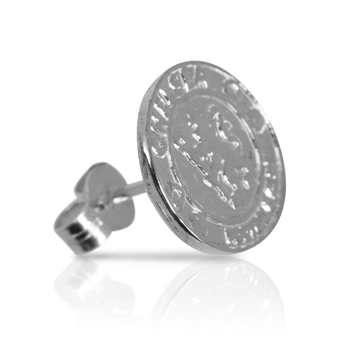 Chelsea Crest Stud Earring Sterling Silver Single