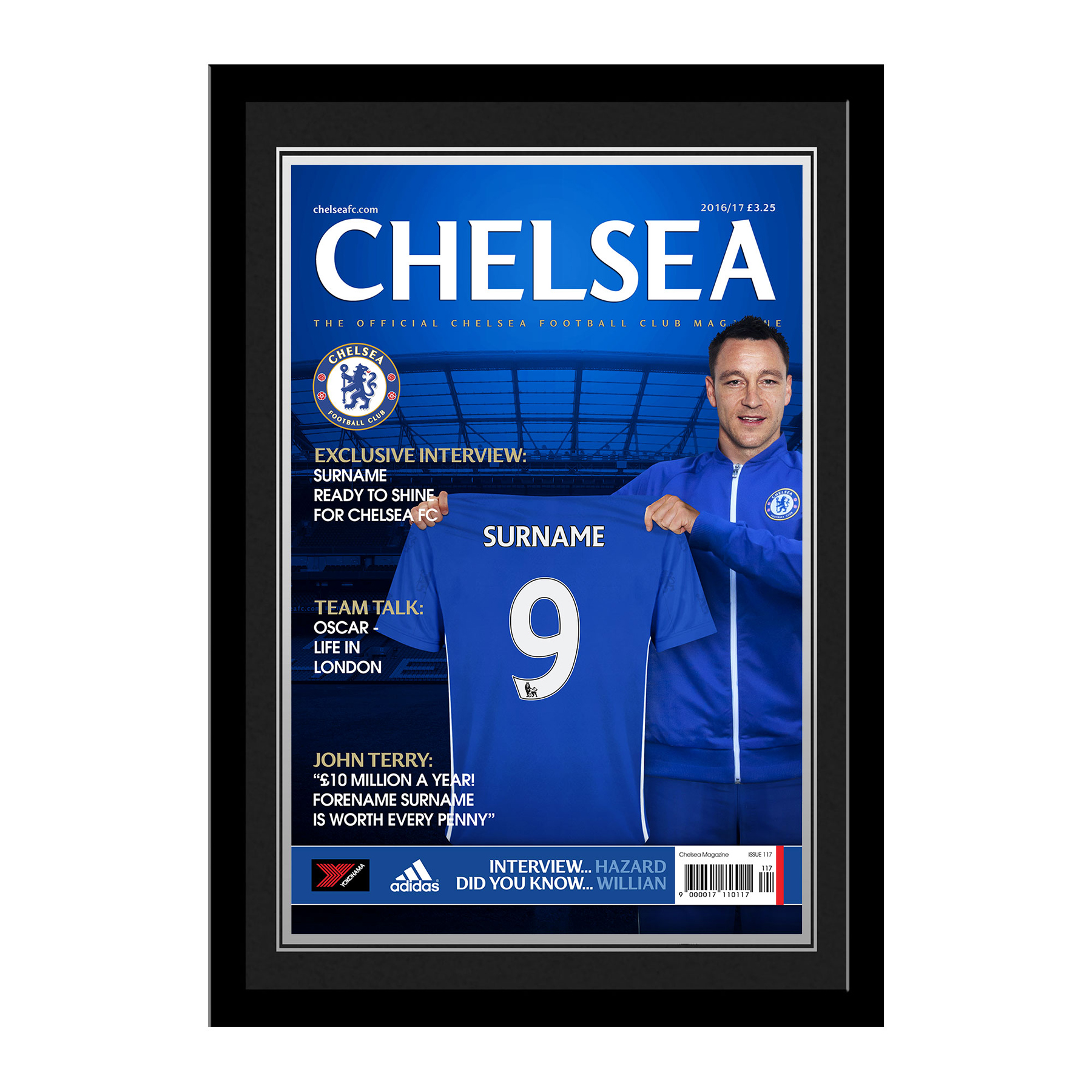 Chelsea Personalised Magazine Cover - Framed