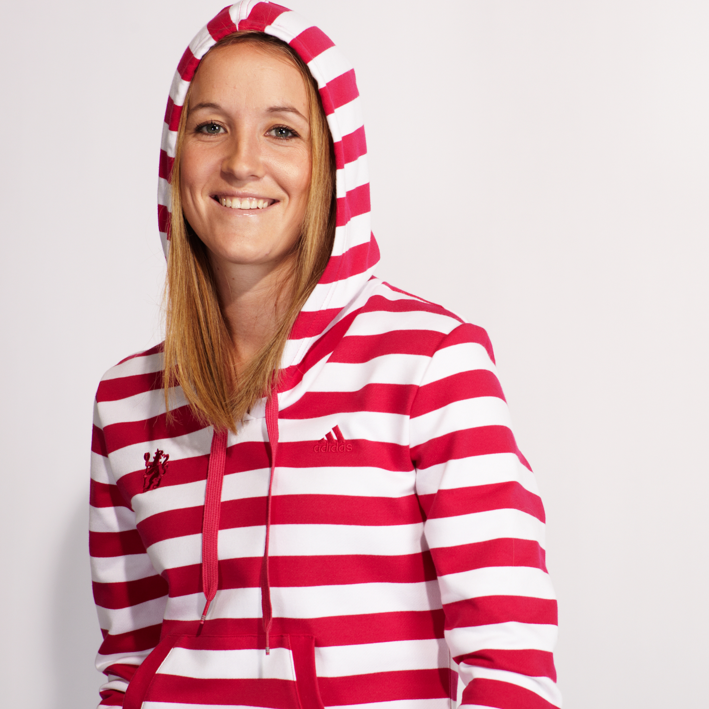 adidas Chelsea Essential Stripe Hoodie - Pink/White - Womens